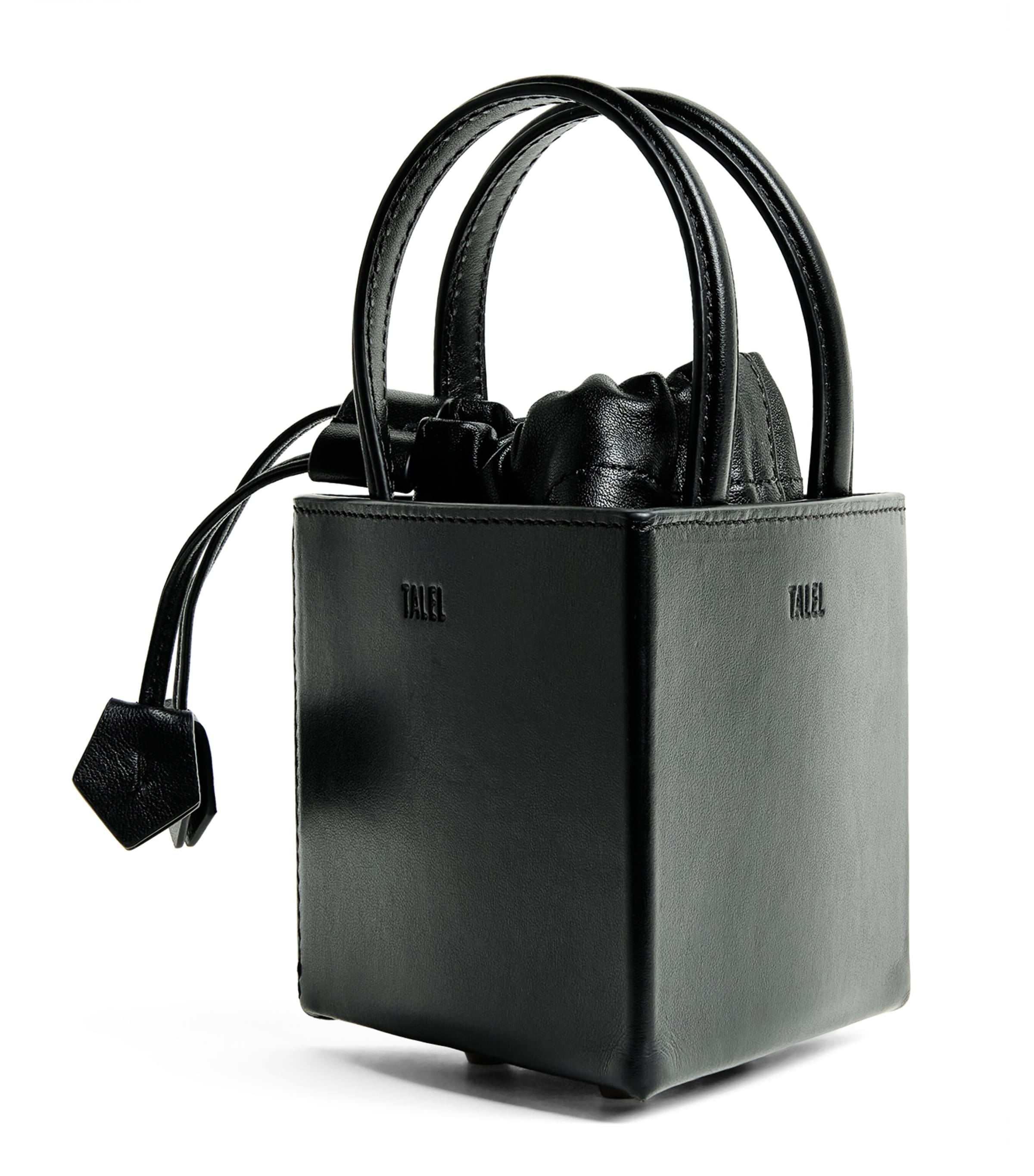 Talel Paris Leather Triangle Top-Handle Bag Black Image 1