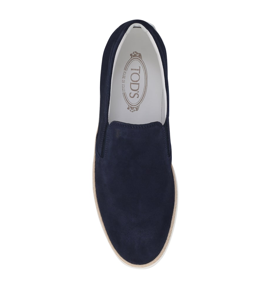 Suede-Raffia Skate Shoes NAVY Image 2