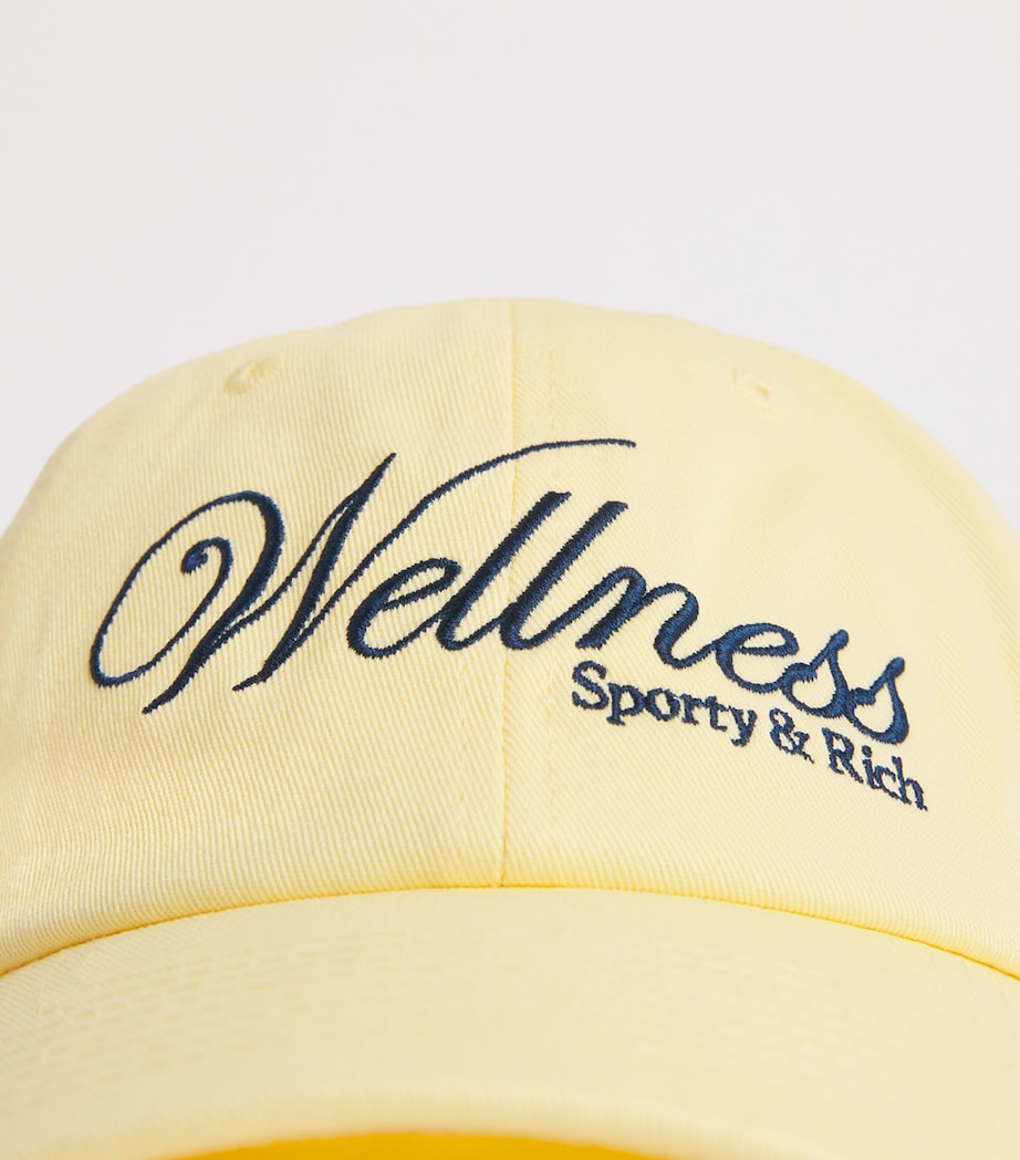 Sporty & Rich Cotton Embroidered Cap Almond Dark Navy Image 4