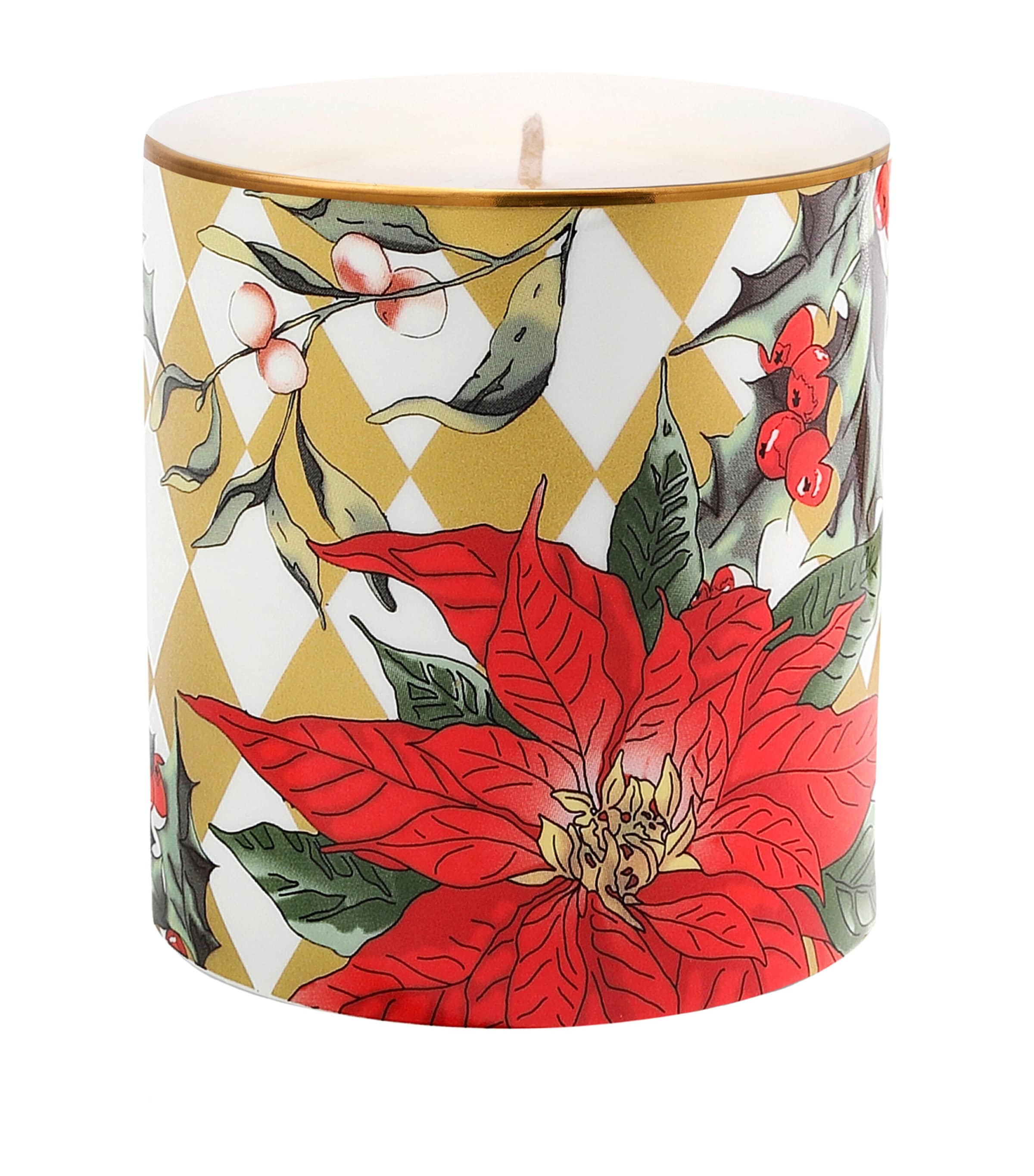 Halcyon Days Paterre Poinsettia Cinnamon And Orange Candle In Multi