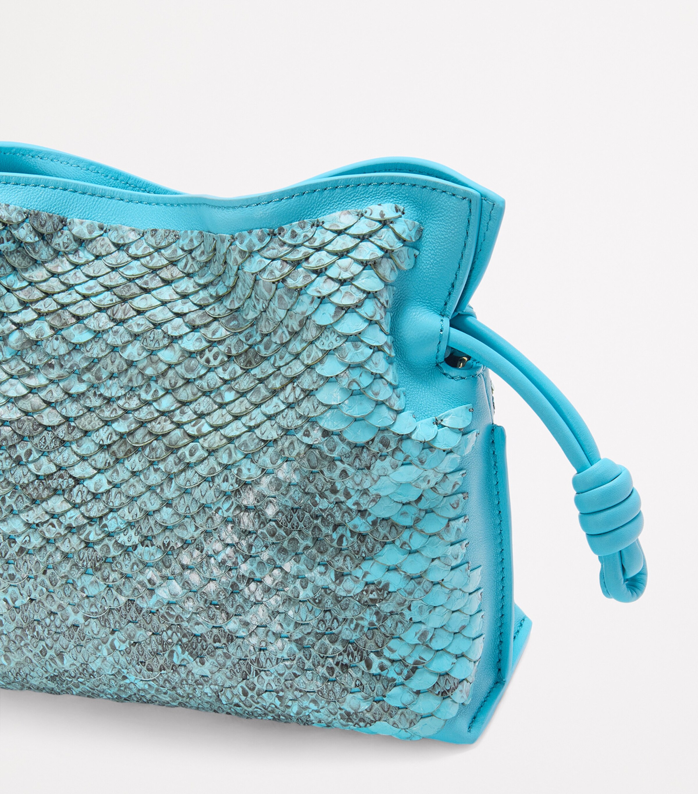 Mini Snakeskin Scales Flamenco Clutch SKY BLUE Image 7