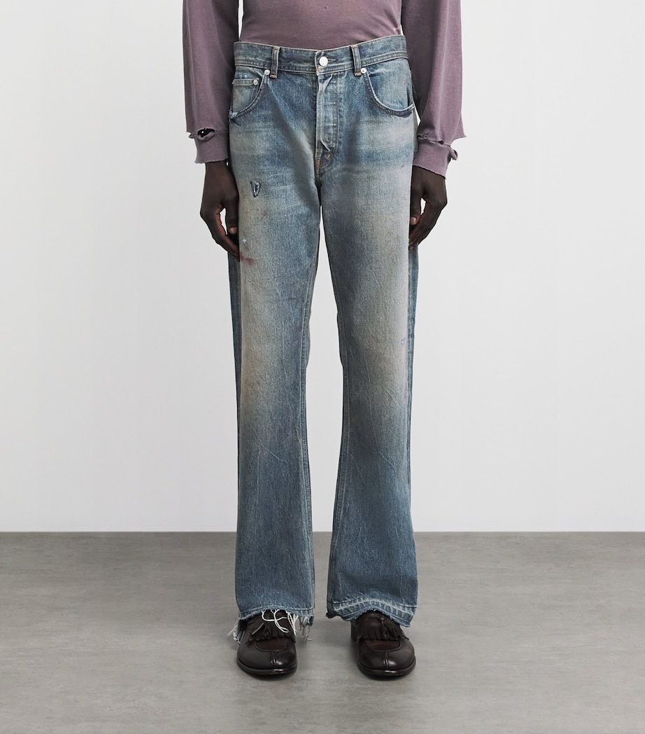 Enfants Riches Déprimés Mens Distressed Elvis Texas Flared Jeans Antique Blue Image 4