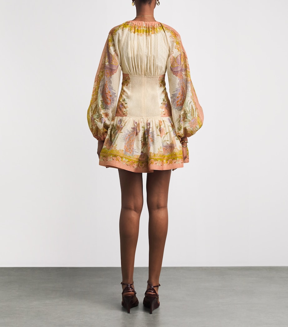 Zimmermann Womens Cotton-Silk Indra Mini Dress Chartreuse Scrf Flrl Image 4