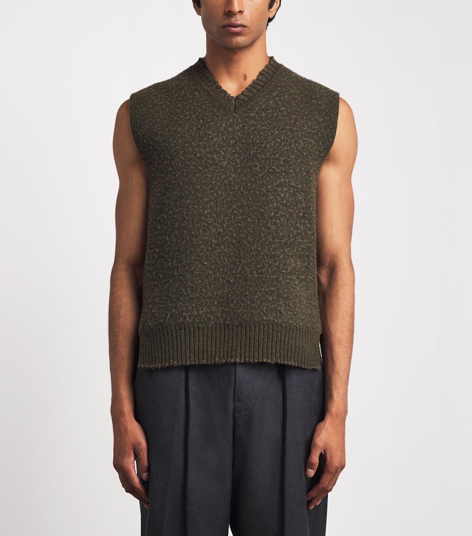Craig Green Mens Wool-Blend Sweater Vest Green/ Khaki Image 4