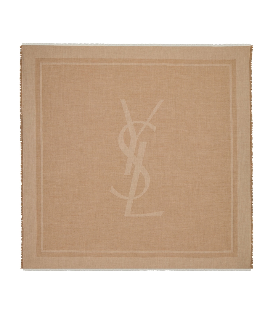 Saint Laurent Cashmere-Silk Cassandre Scarf Image 1