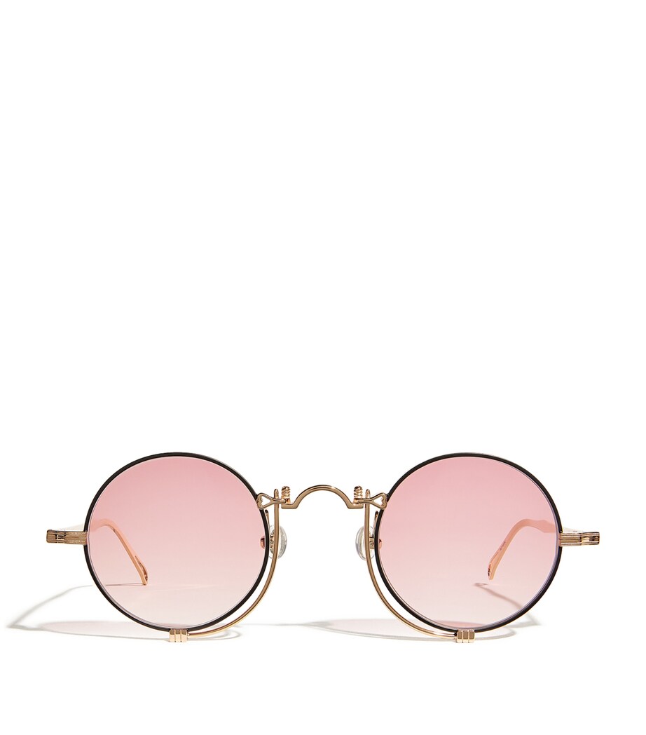 Titanium Round Sunglasses ROSE GOLD-MATTE BLCK Image 1