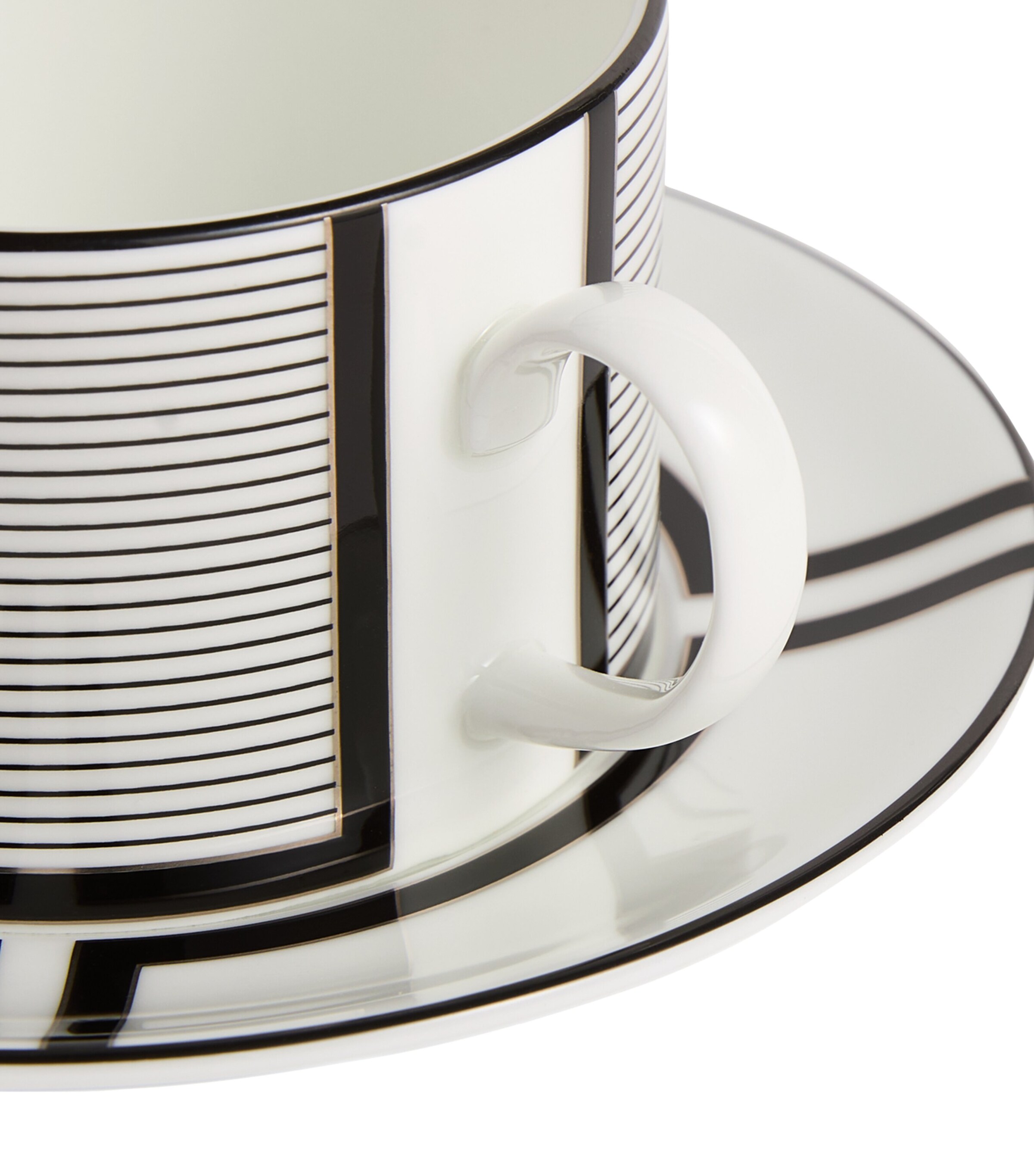 Wedgwood x Vera Wang Luxe Graphite Teacup and Saucer White Image 2
