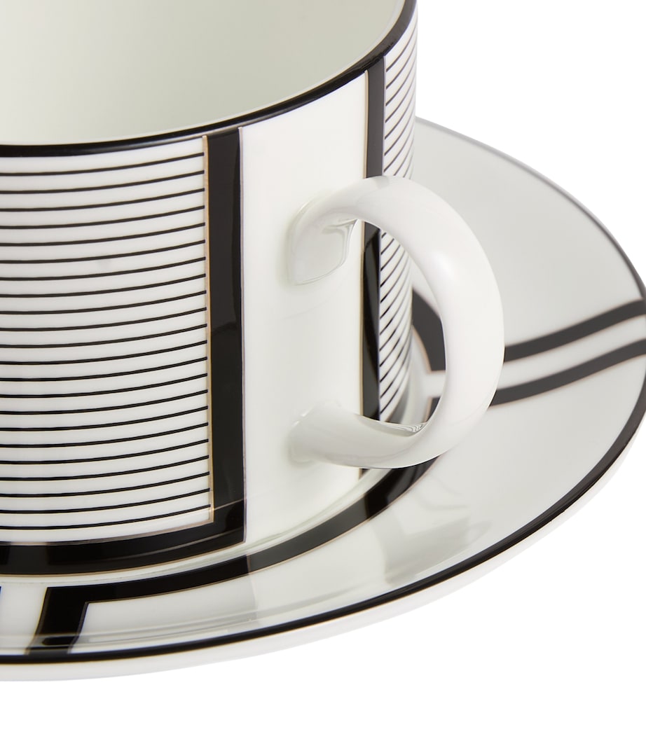 Wedgwood x Vera Wang Luxe Graphite Teacup and Saucer White Image 2