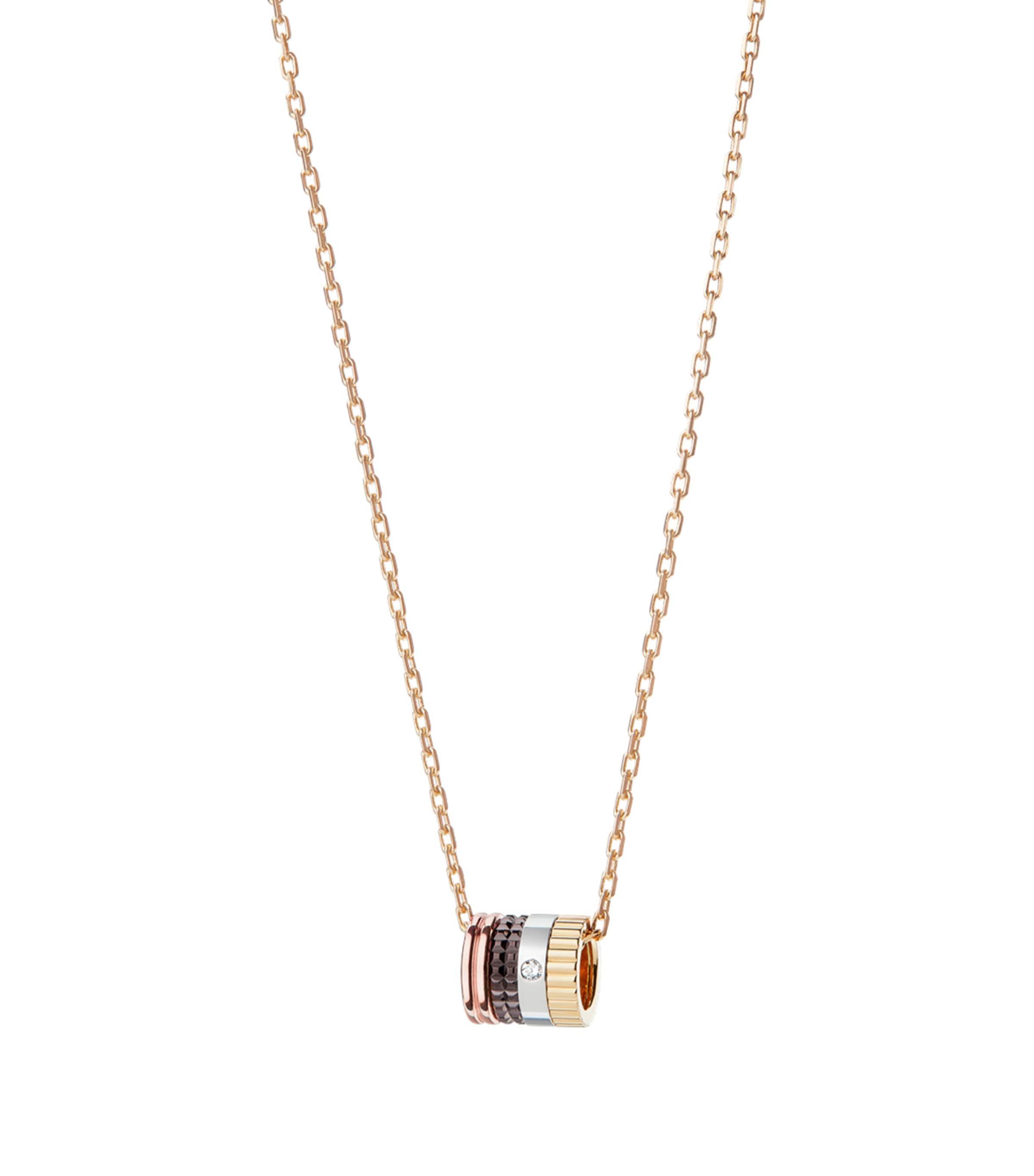 Boucheron Mini Mixed Gold And Diamond Quatre Classique Ring-pendant