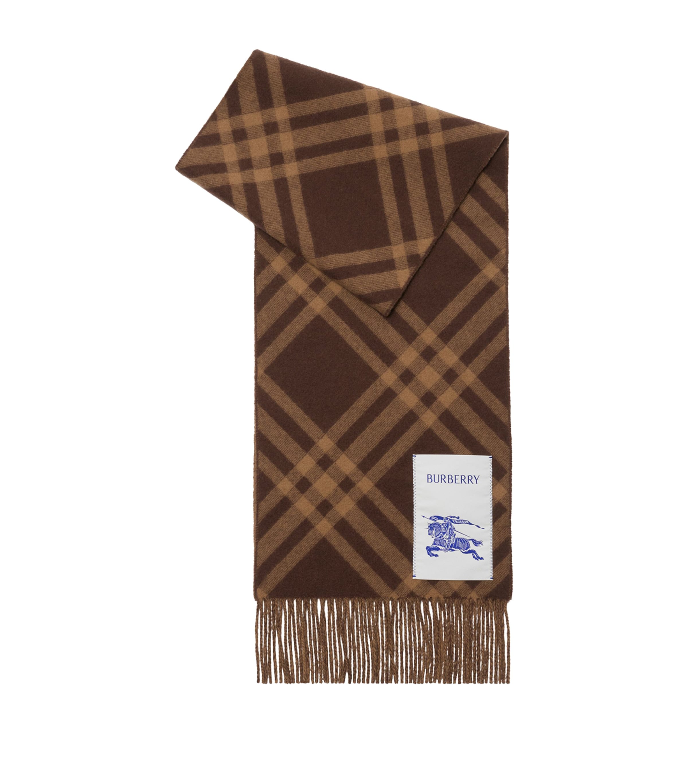 Burberry Cashmere Check Scarf In Brown