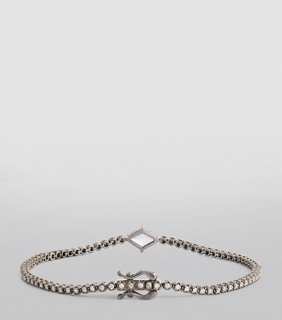 Blackened White Gold, Diamond and Sapphire Kent Bracelet BLACK GOLD Image 3
