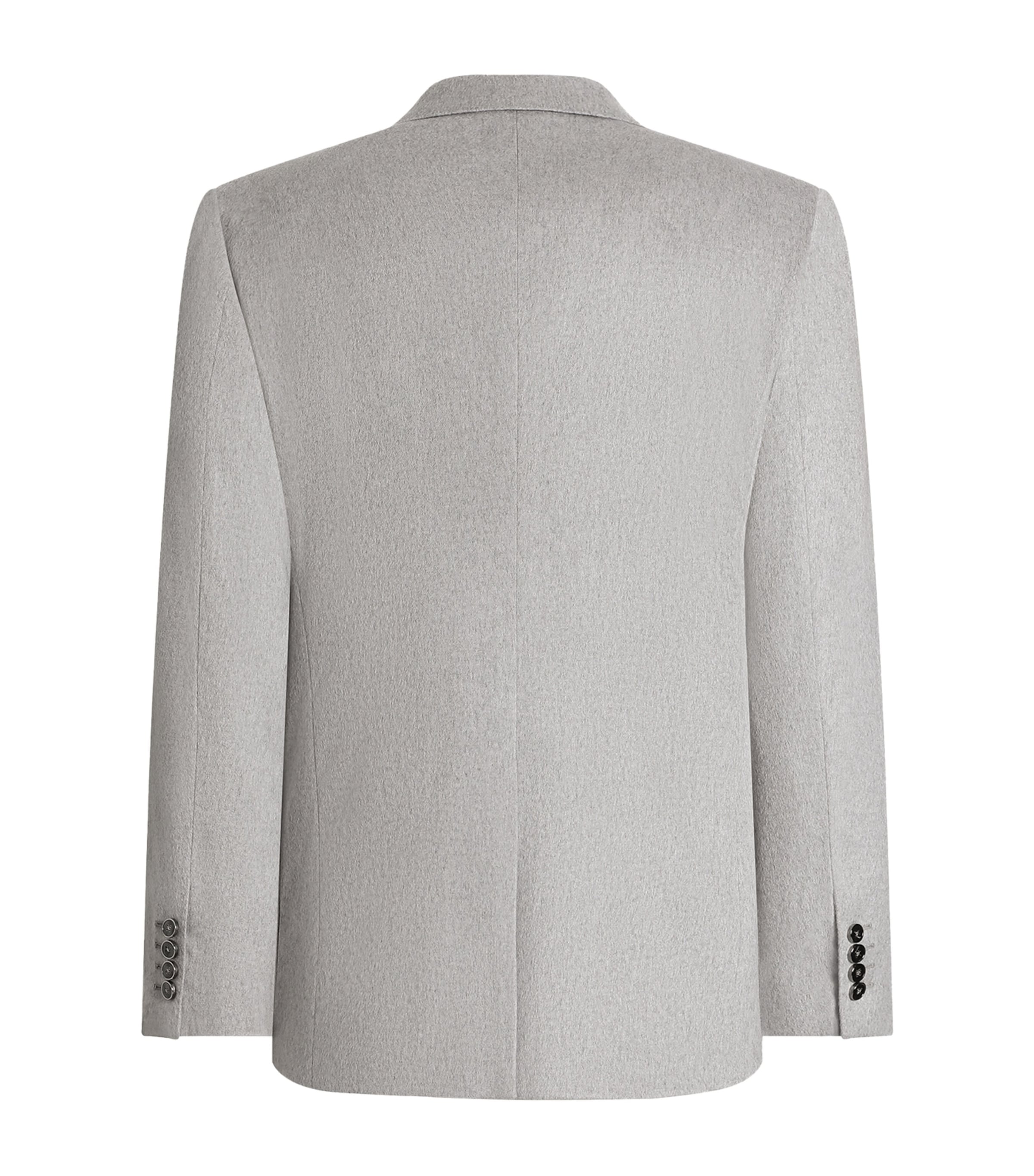 Dolce&Gabbana Mens Virgin Wool Double-Breasted Jacket Melange Grey Image 2