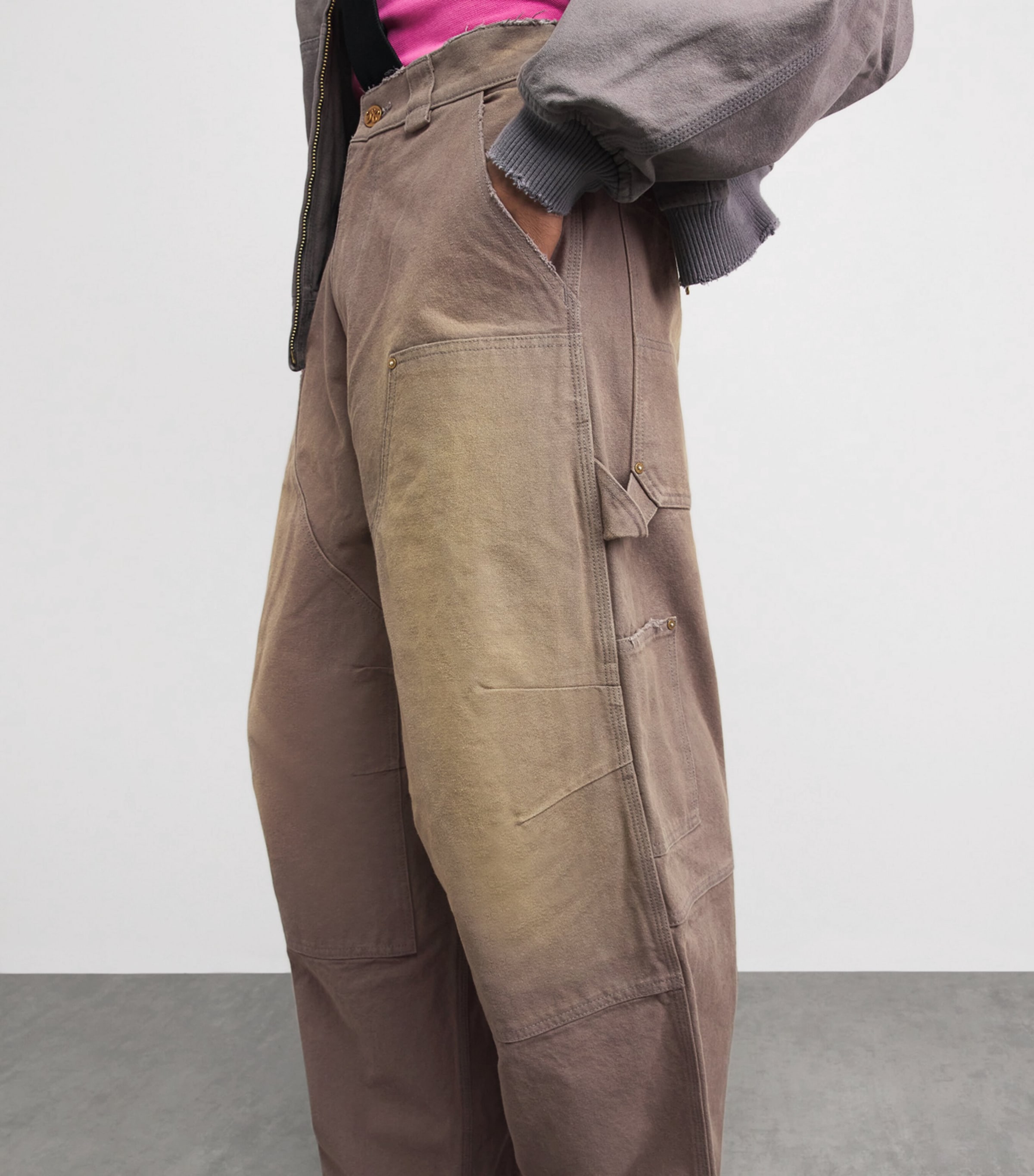 Willy Chavarria Mens Cotton Stockton Trousers Concrete Image 3