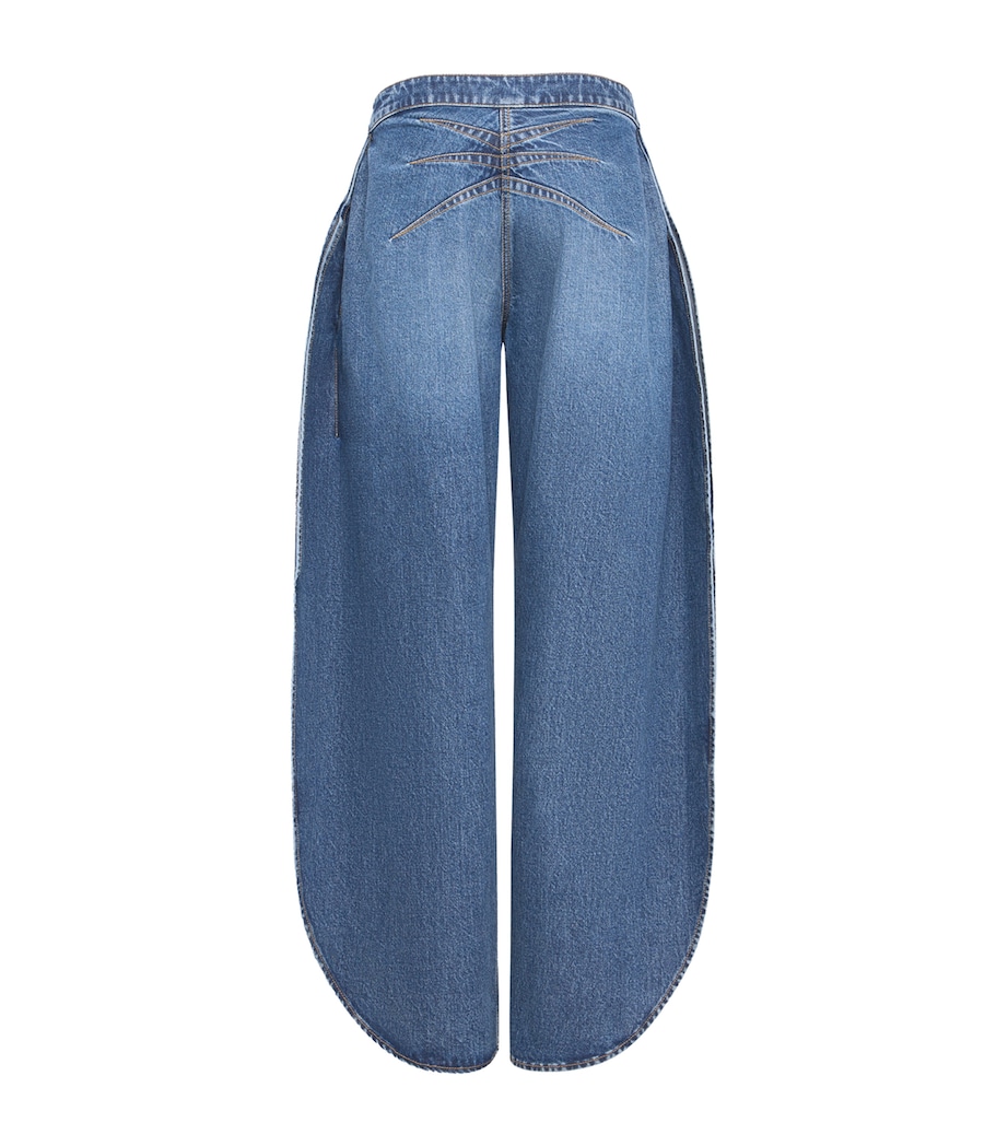 Side-Slit Round-Leg Jeans BLEU VINTAGE Image 5