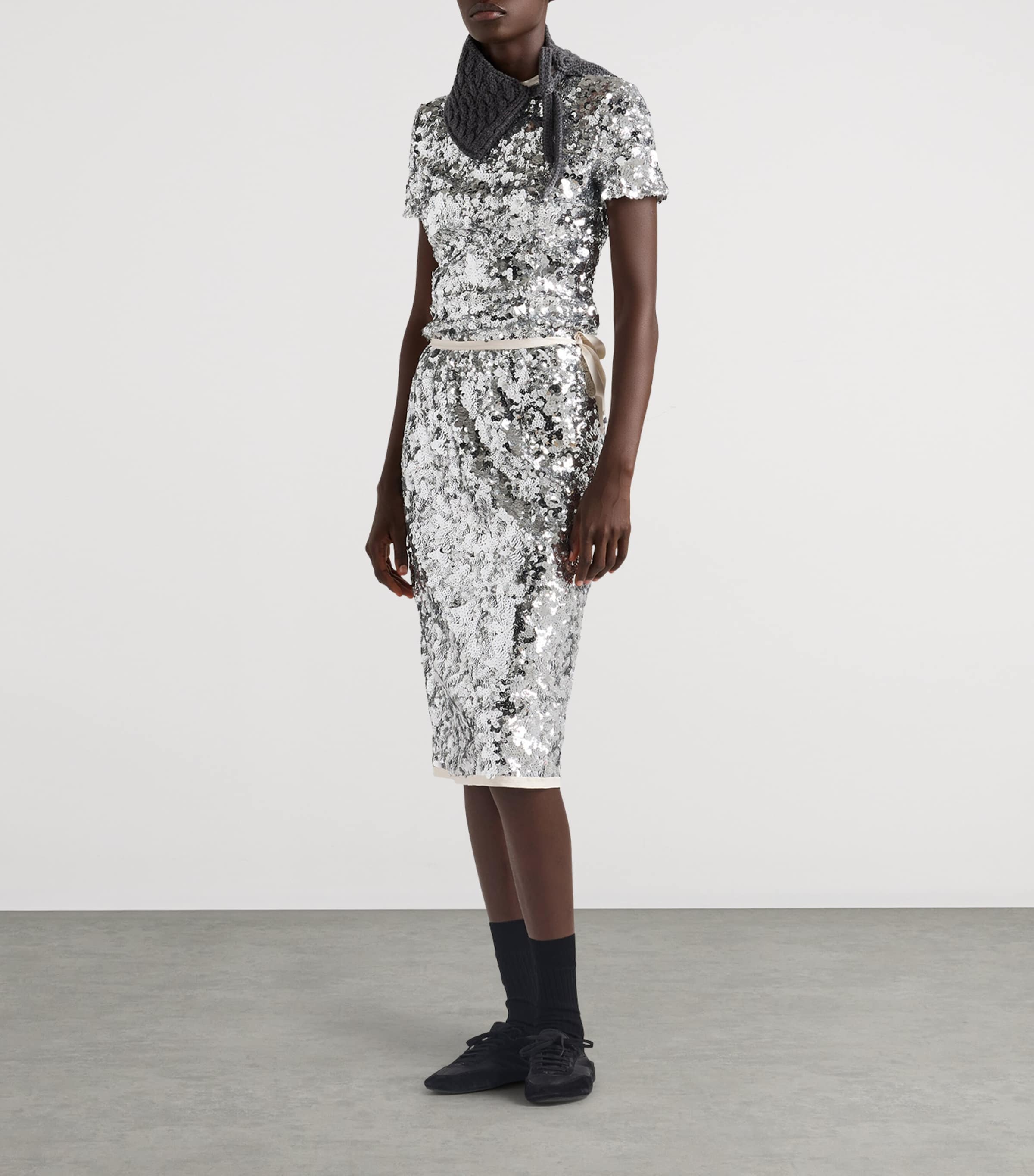 Embroidered Sequin Skirt F0118 Image 2