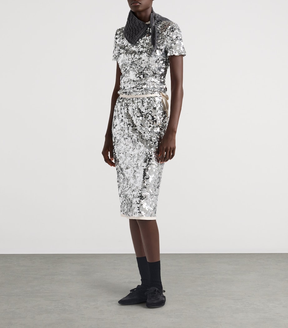 Embroidered Sequin Skirt F0118 Image 2