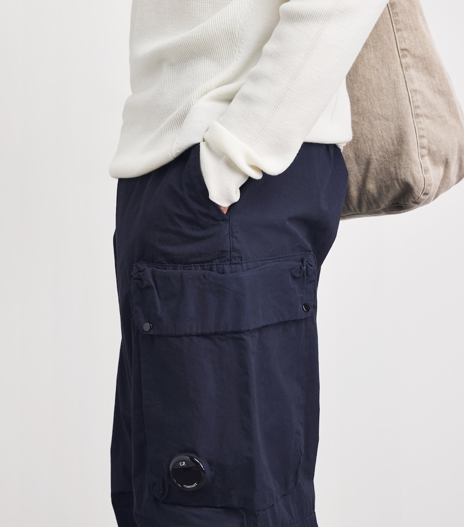 C.P. Company Mens Cotton Lens Cargo Trousers Midnight Navy Image 3