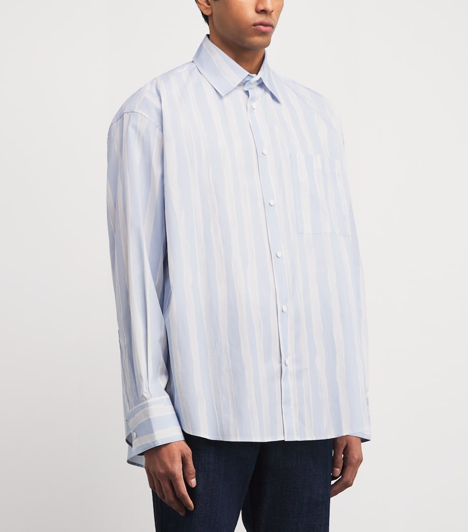 Cotton Stripe Camargue Shirt BLU BGE GCH PRNT-3GT Image 3