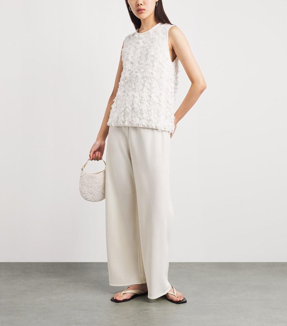Lauren Manoogian Womens Cotton-Linen Tufted Sweater Vest Bone Image 2