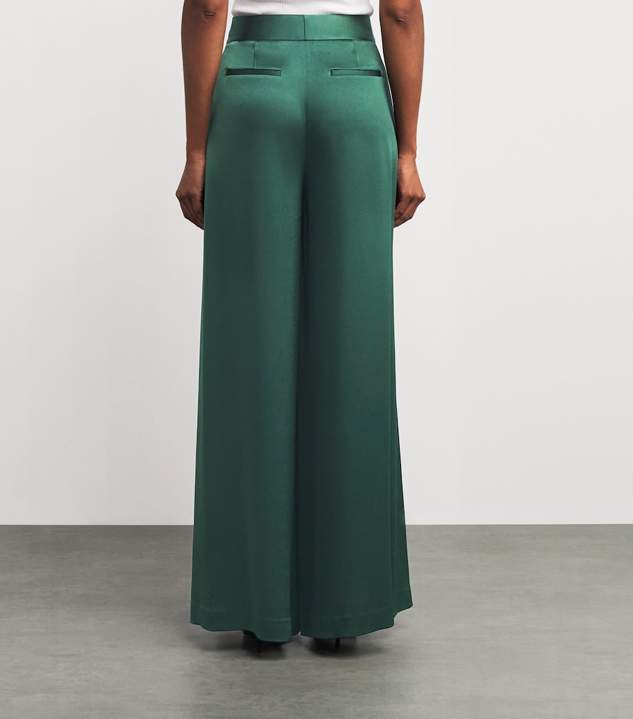 Satin Nessi Wide-Leg Trousers B345 GREEN MYSTIQUE Image 4