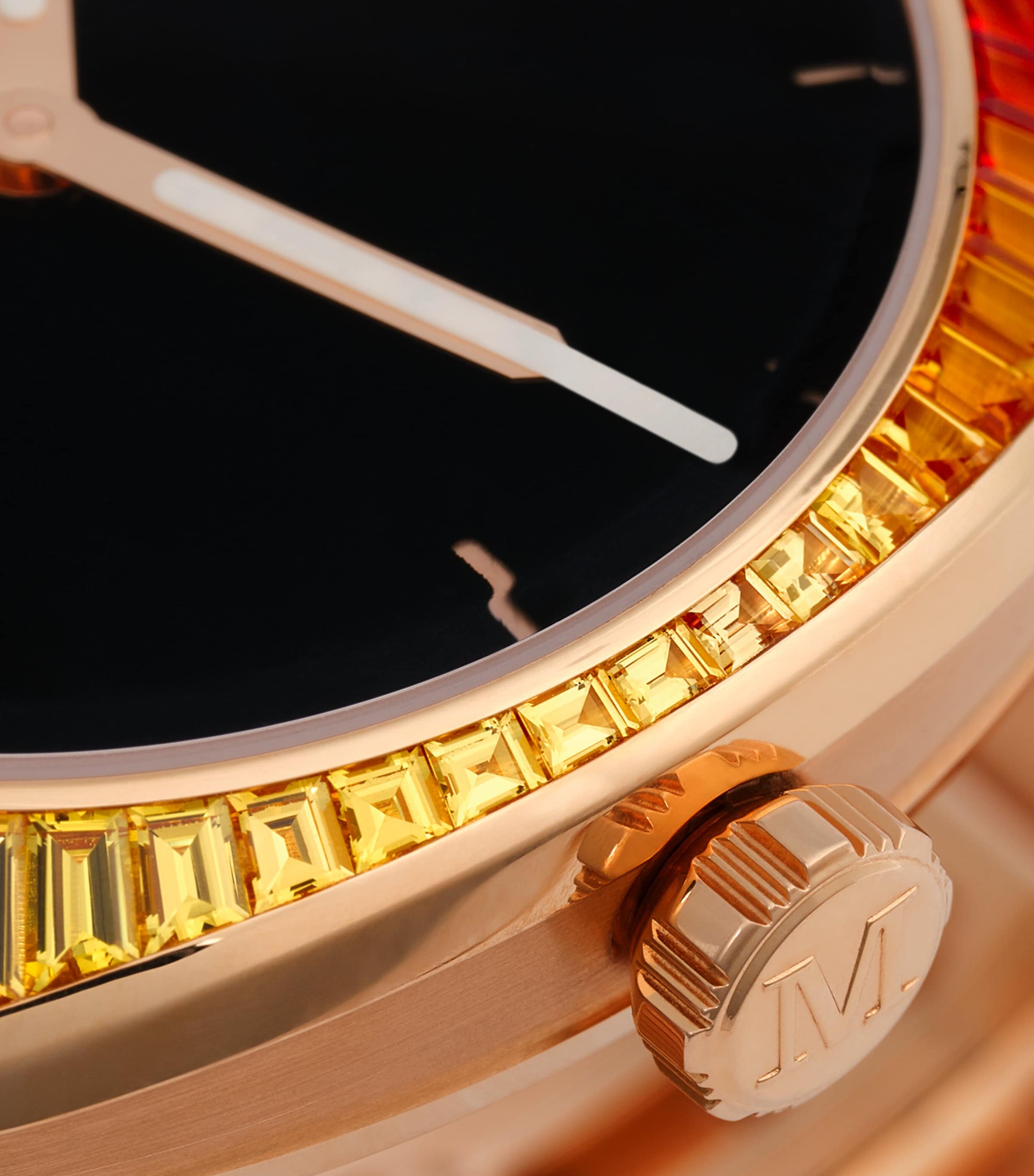 H. Moser & Cie Red Gold and Sapphire Streamliner Tourbillon Watch 40mm Black Image 5