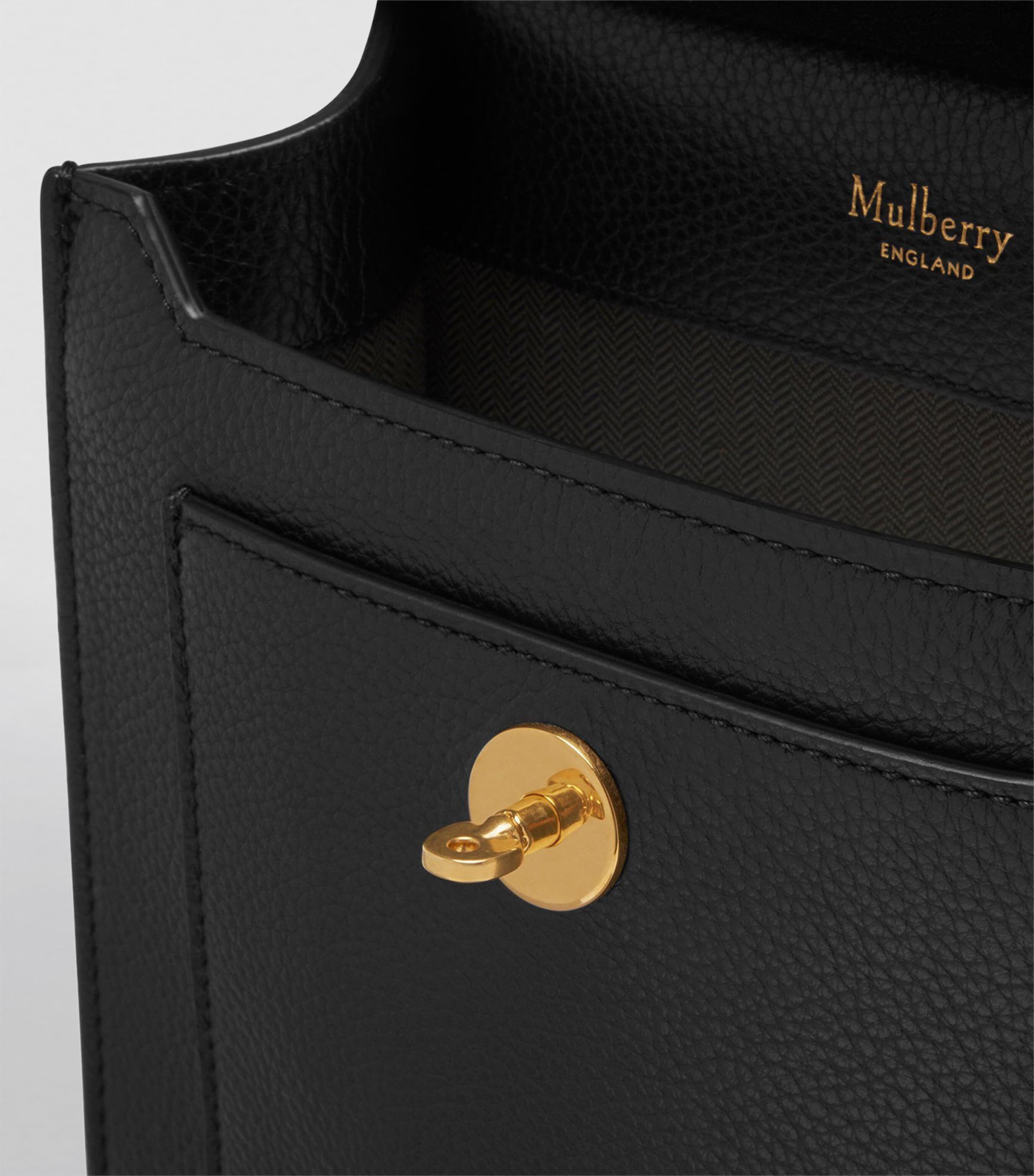 Small Leather Antony Cross-Body Bag BLACK Image 6