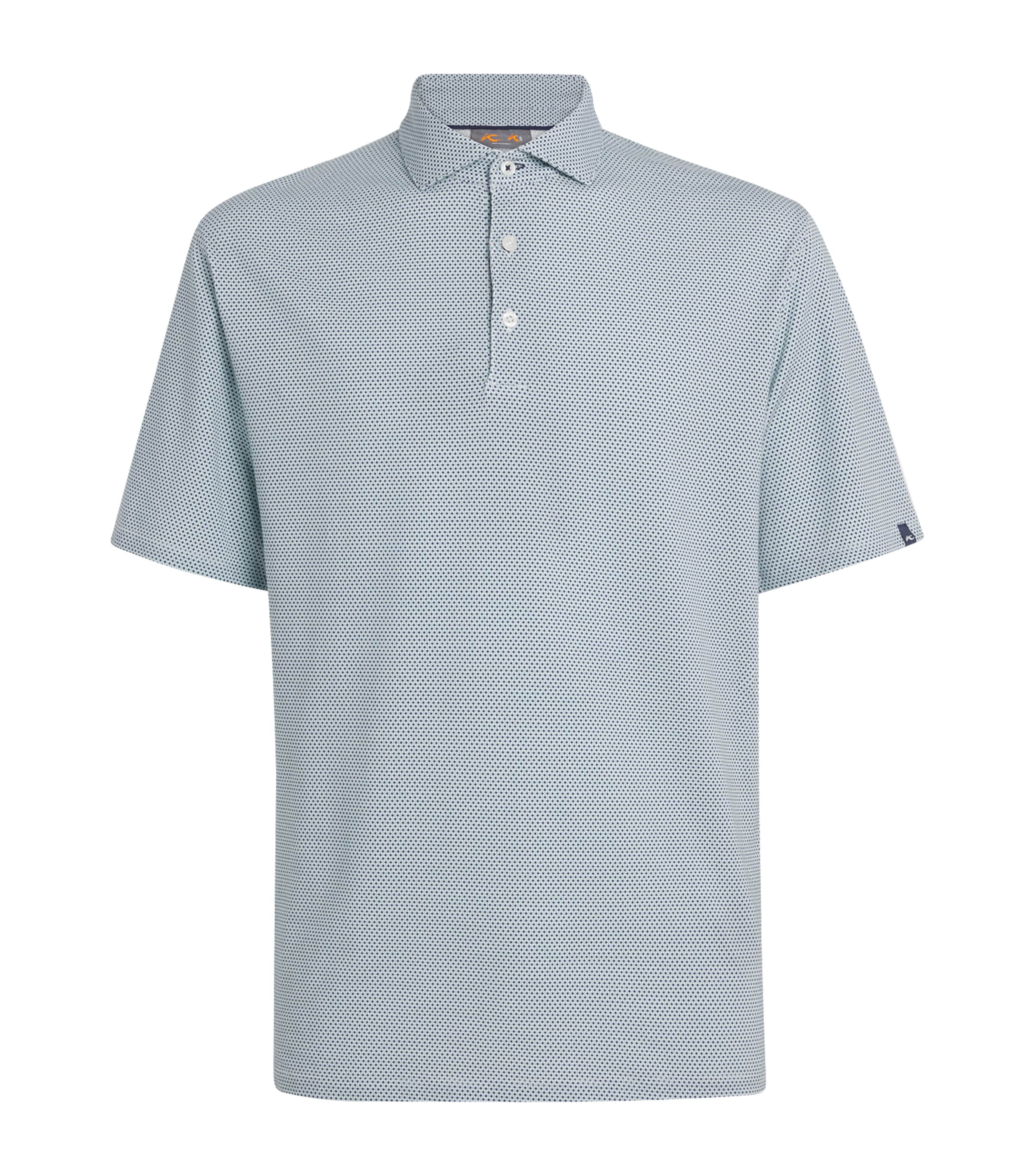 KJUS Mens Pima Cotton Printed Hollow Polo Shirt Rvbk / Whit Image 1