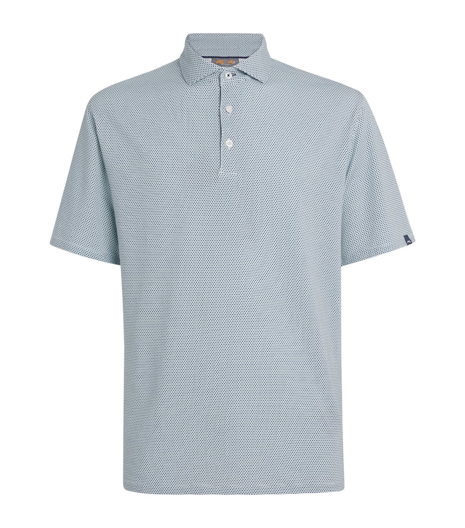 KJUS Mens Pima Cotton Printed Hollow Polo Shirt Rvbk / Whit Image 1