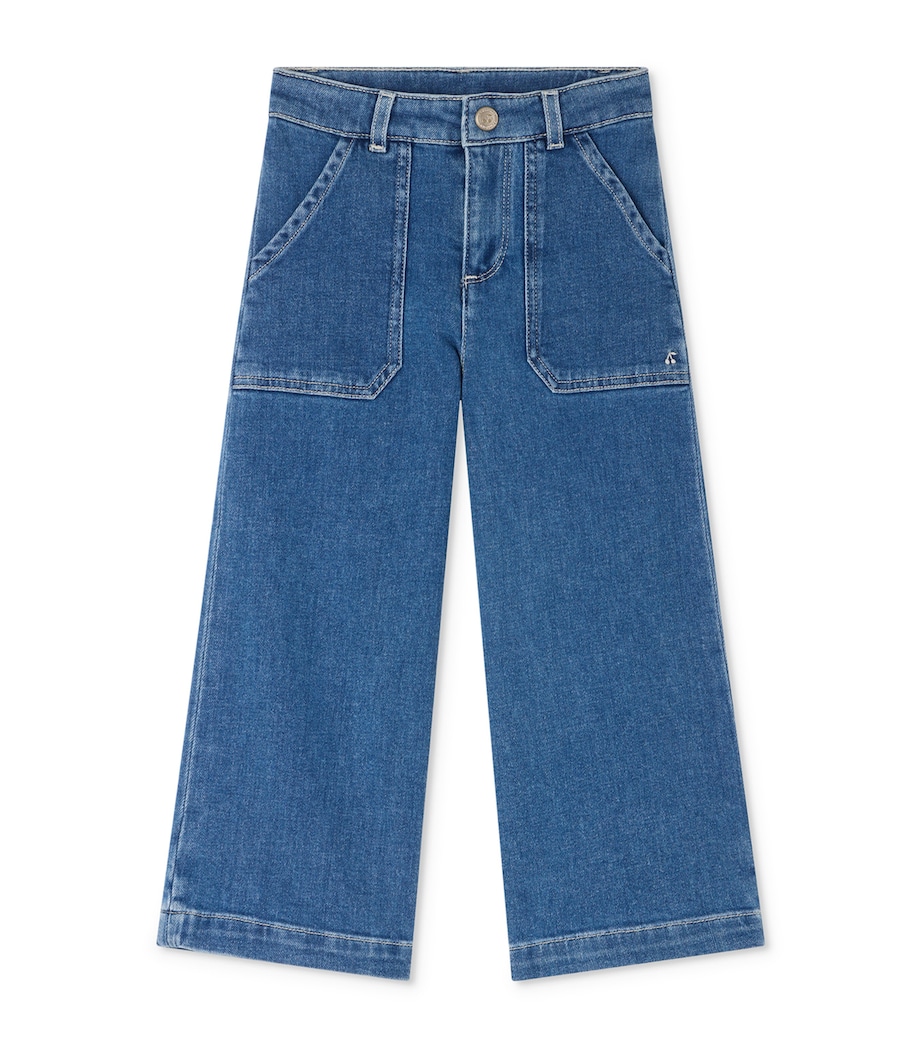Bonpoint Jingle Wide-Leg Jeans (10-14 Years) Bleu Moyen Image 1