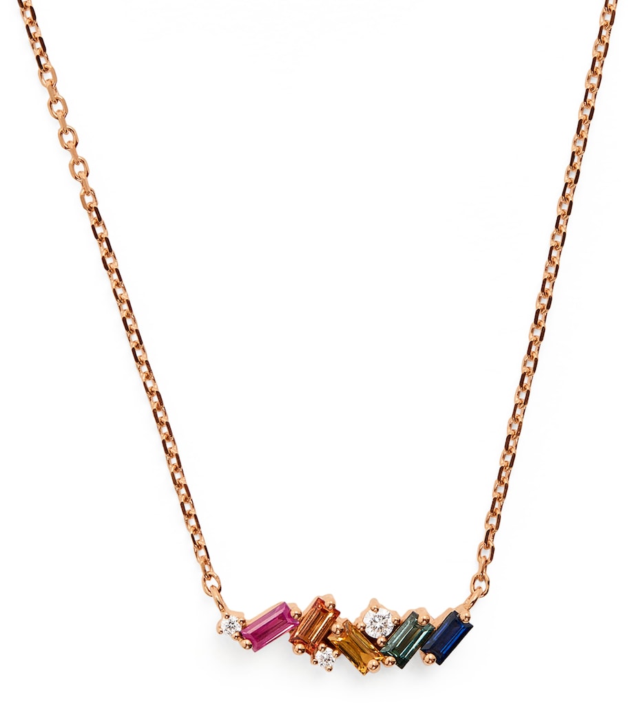 Rose Gold, Diamond and Sapphire Frenzy Necklace 18K RG/RS Image 1