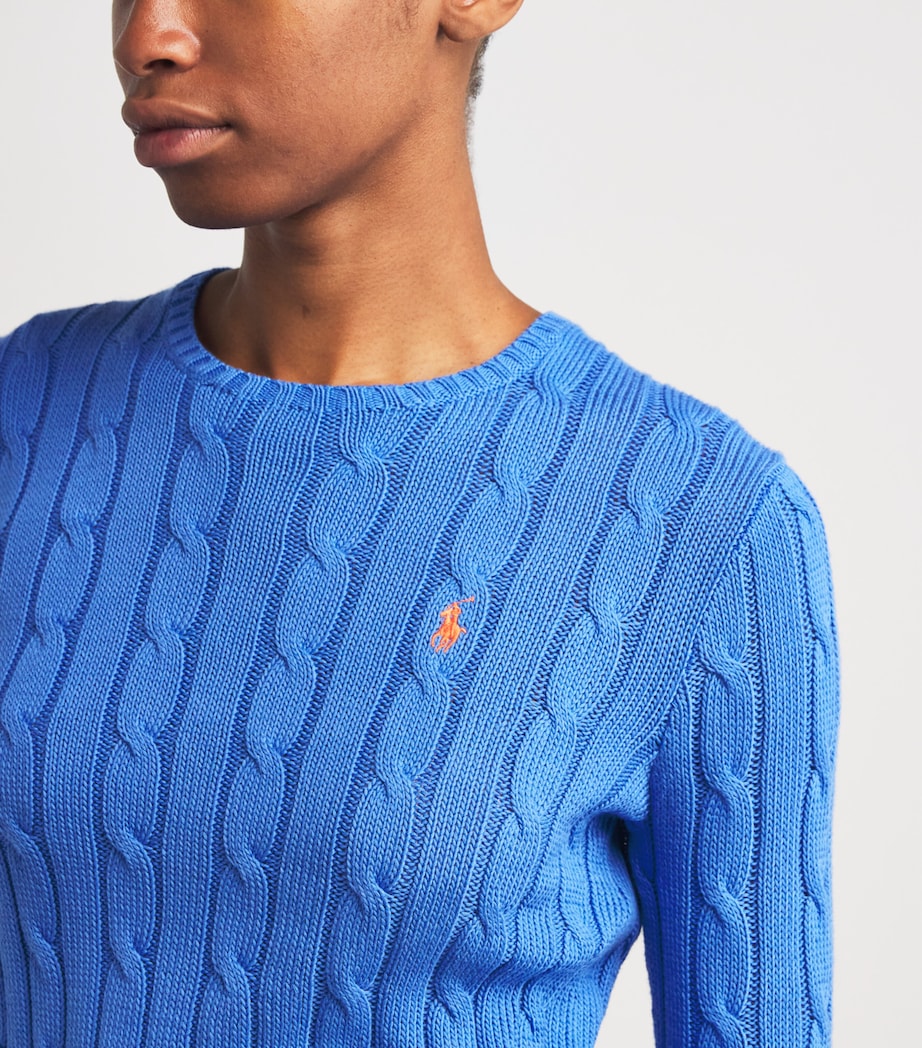 Pima Cotton Cable-Knit Sweater MAIDSTONE BLUE Image 6