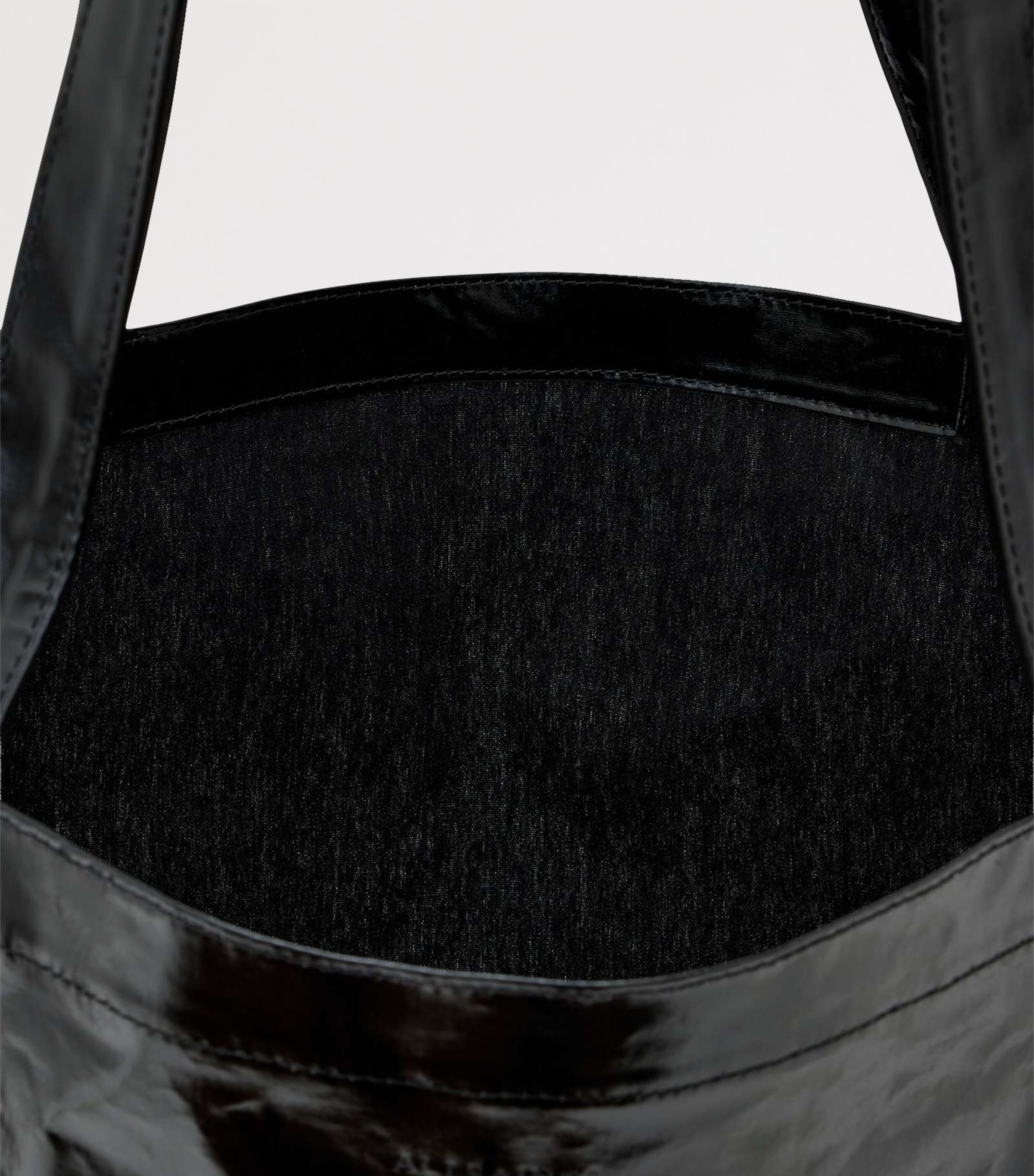 AllSaints Large Laminated Tote Bag Black Image 4