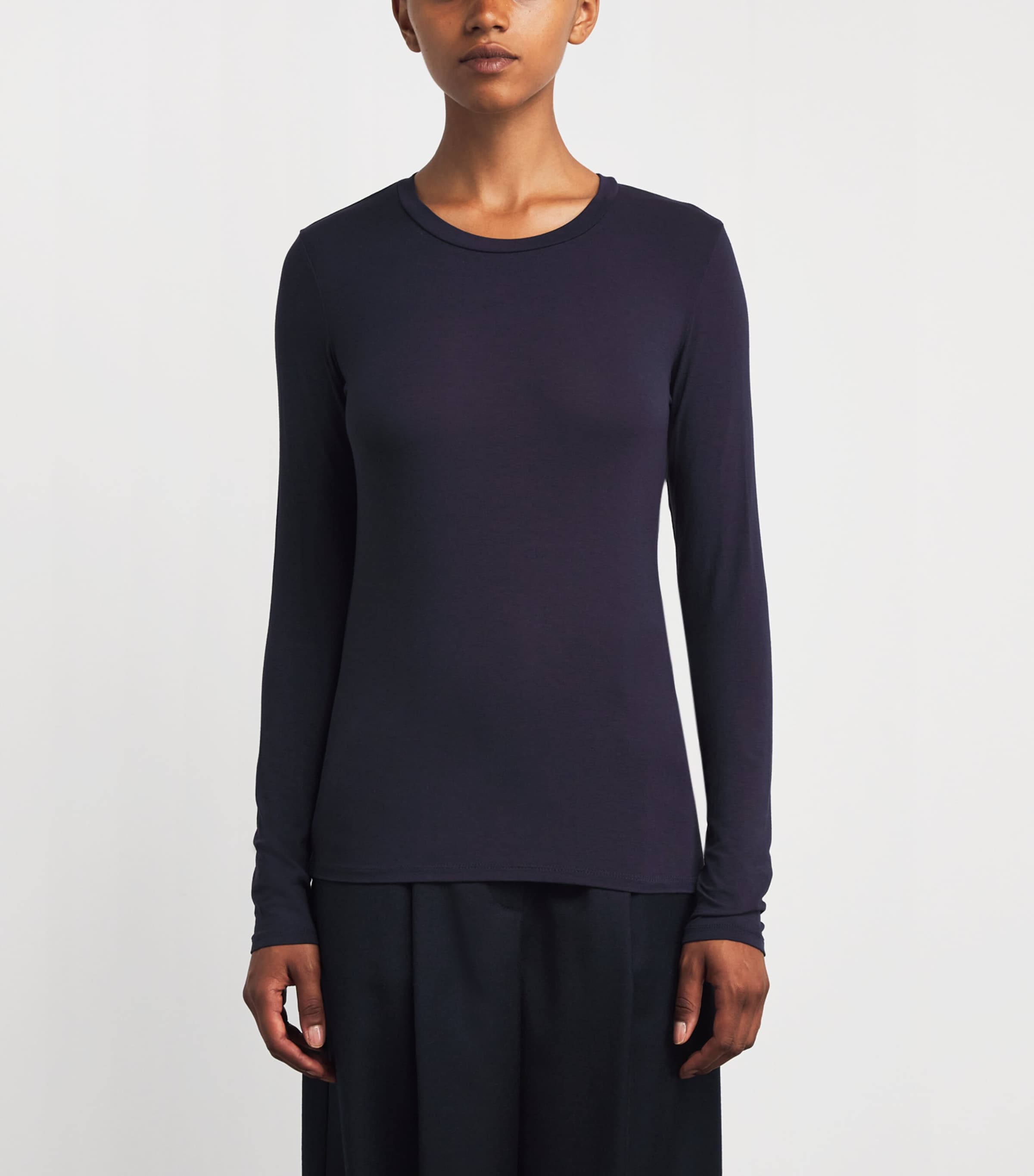 Stretch-Jersey Long-Sleeve T-Shirt NAVY Image 3