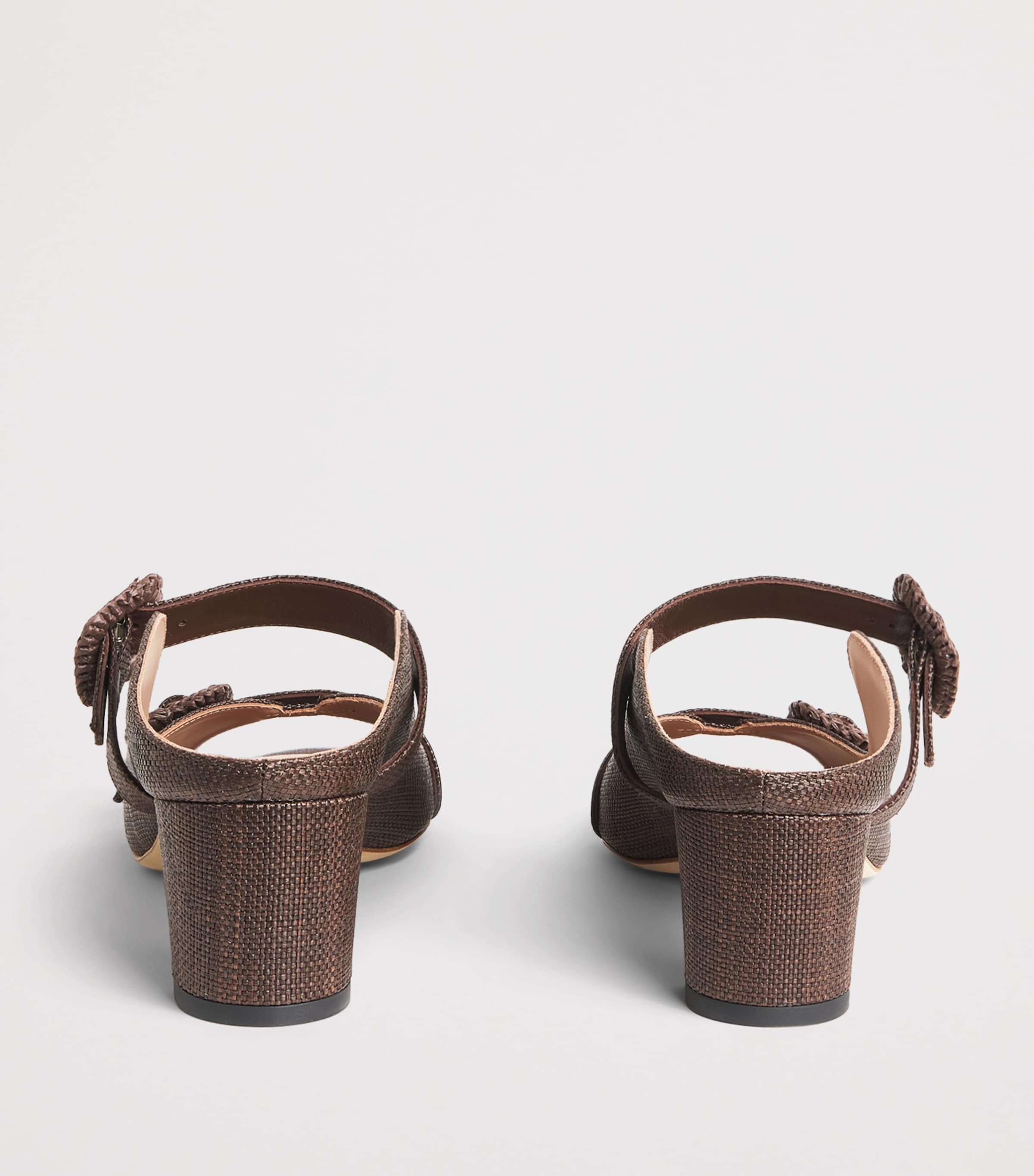 Malone Souliers Raffia Kimmy Heeled Mules 45 Dark Brown Image 5