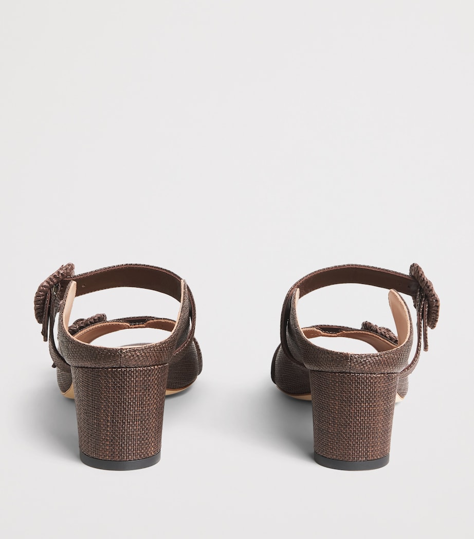 Malone Souliers Raffia Kimmy Heeled Mules 45 Dark Brown Image 5