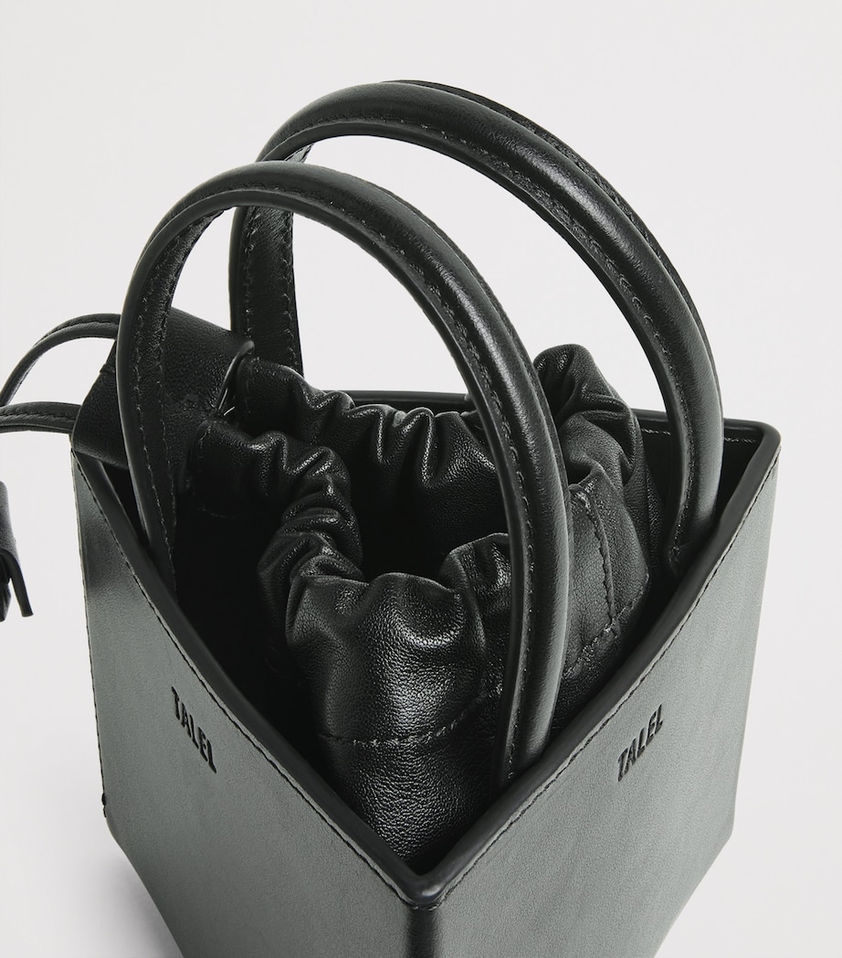 Talel Paris Leather Triangle Top-Handle Bag Black Image 5