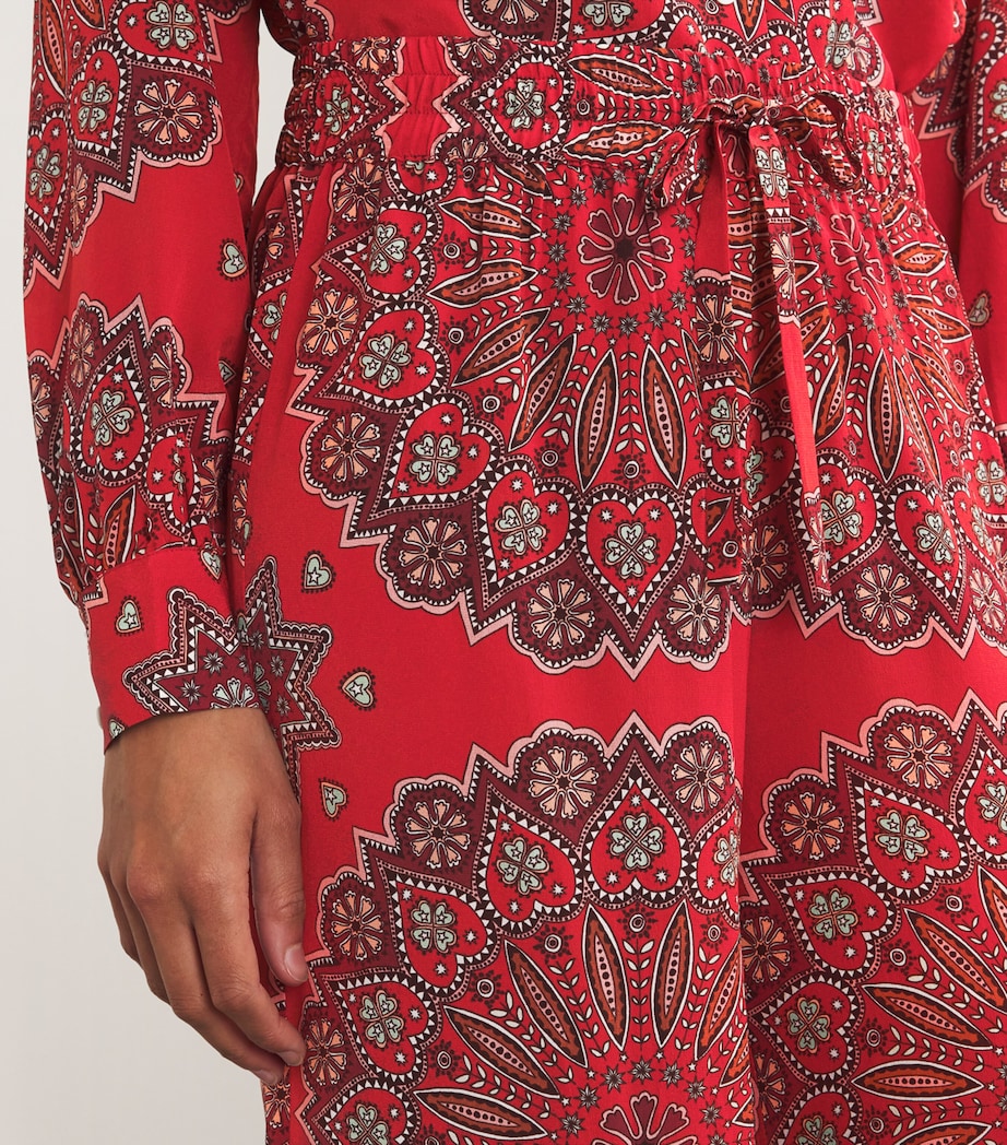 Silk Dalton Wide-Leg Trousers RED Image 6