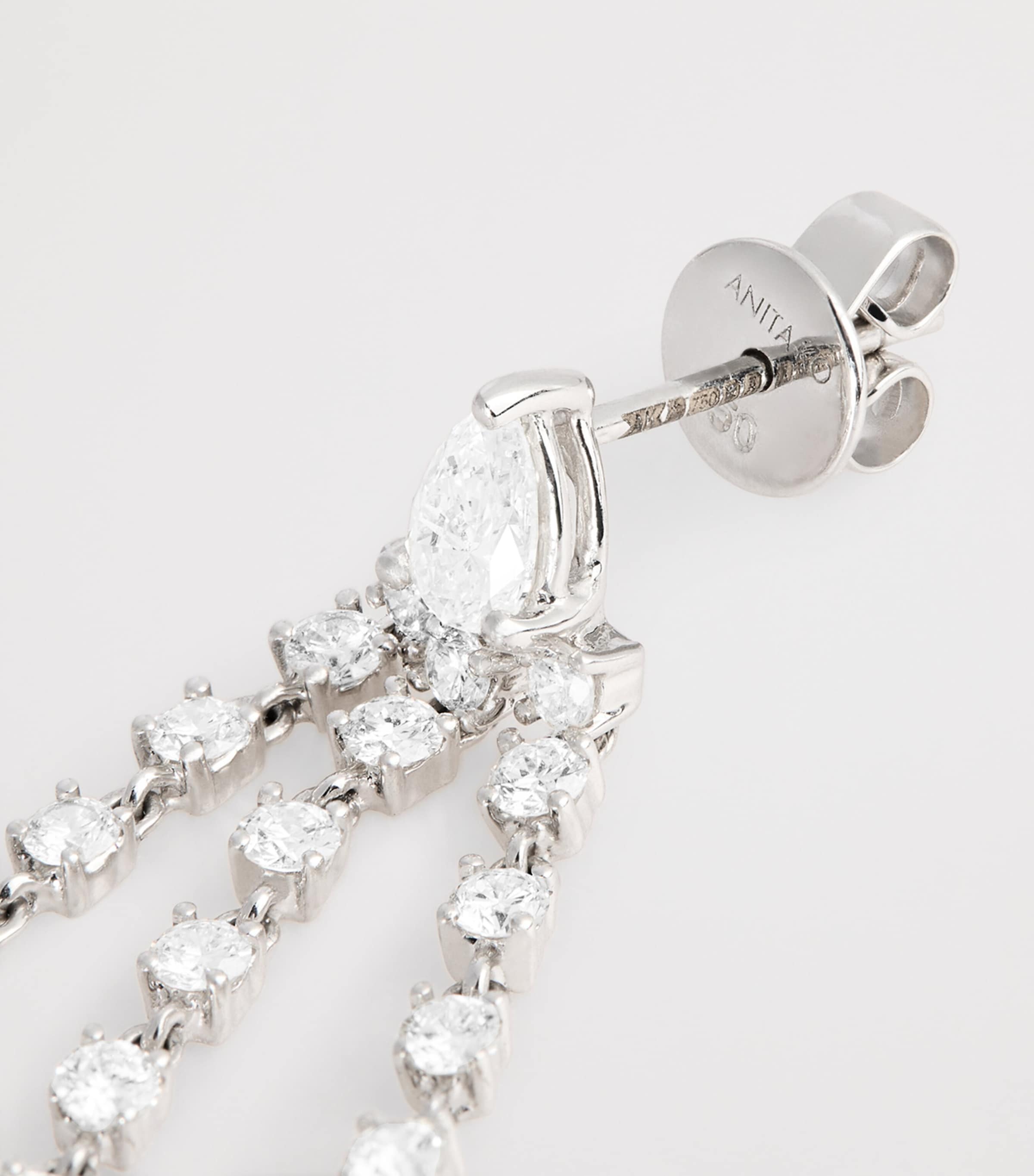 White Gold and Diamond Bianca Double Loop Earring WHITE GOLD Image 6