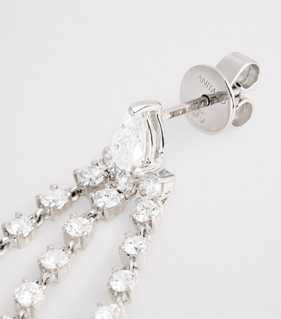 White Gold and Diamond Bianca Double Loop Earring WHITE GOLD Image 6