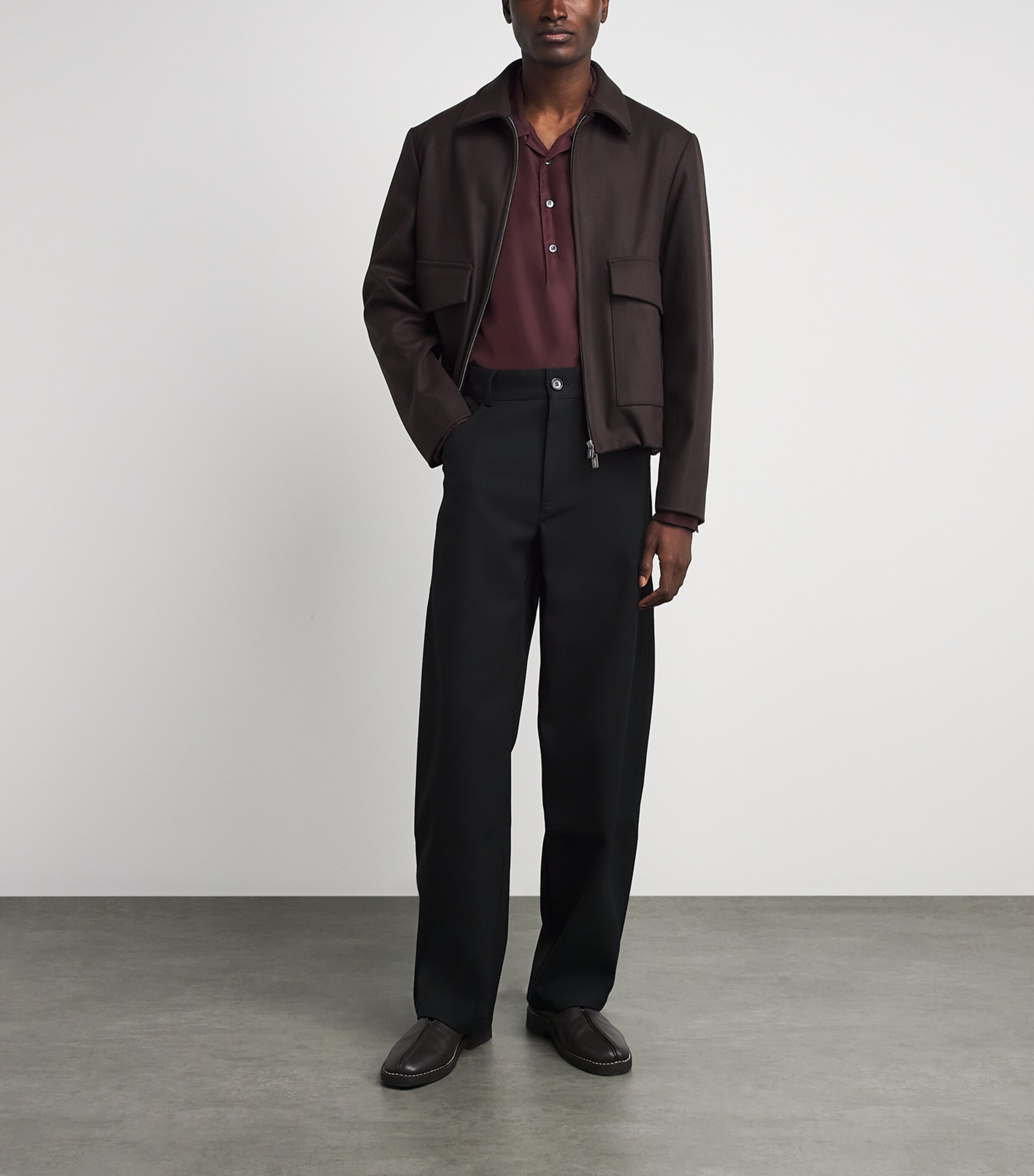 Barena Mens Silk Genga Shirt Wine Image 2