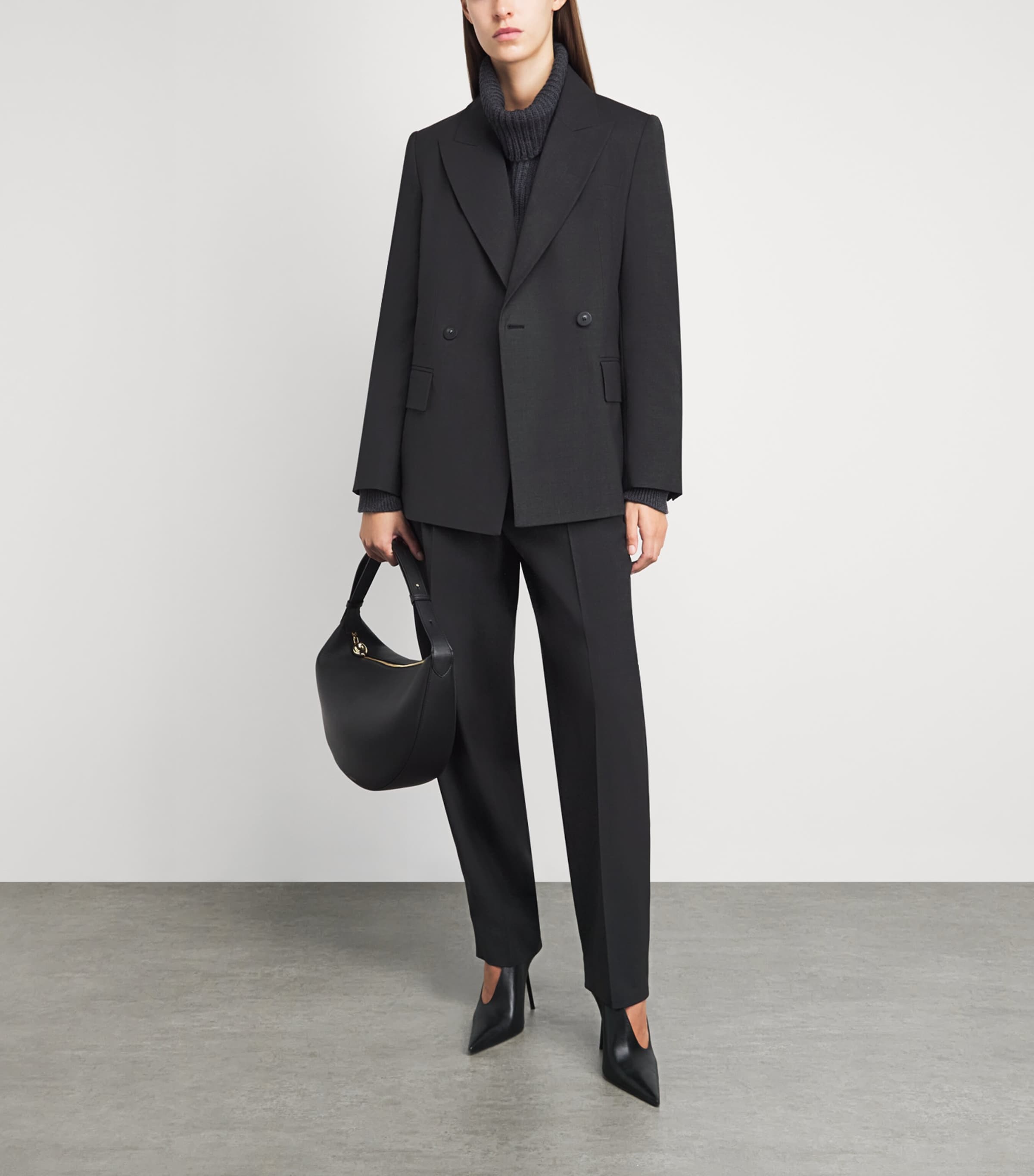 Joseph Womens Stretch-Wool Dana Blazer Graphite Image 2