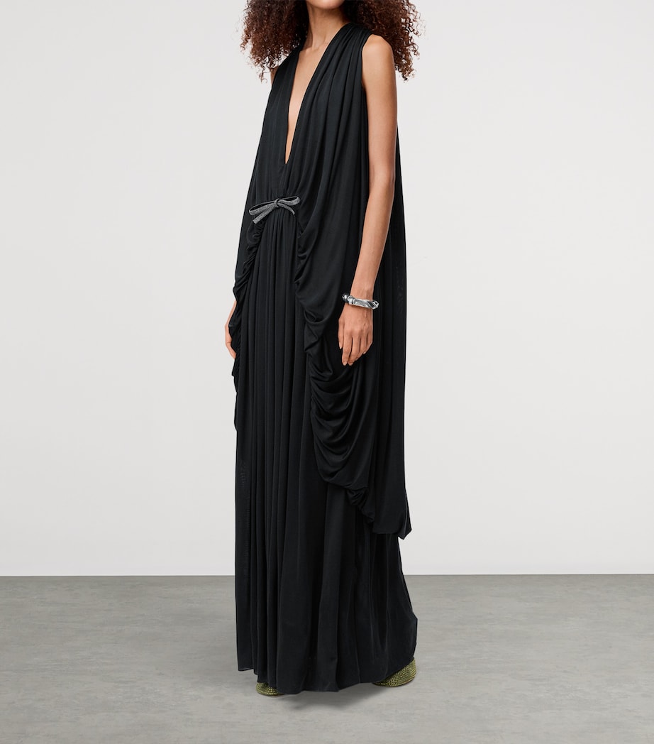 loewe maxi dress Loewe Ribbed-knit striped maxi dress