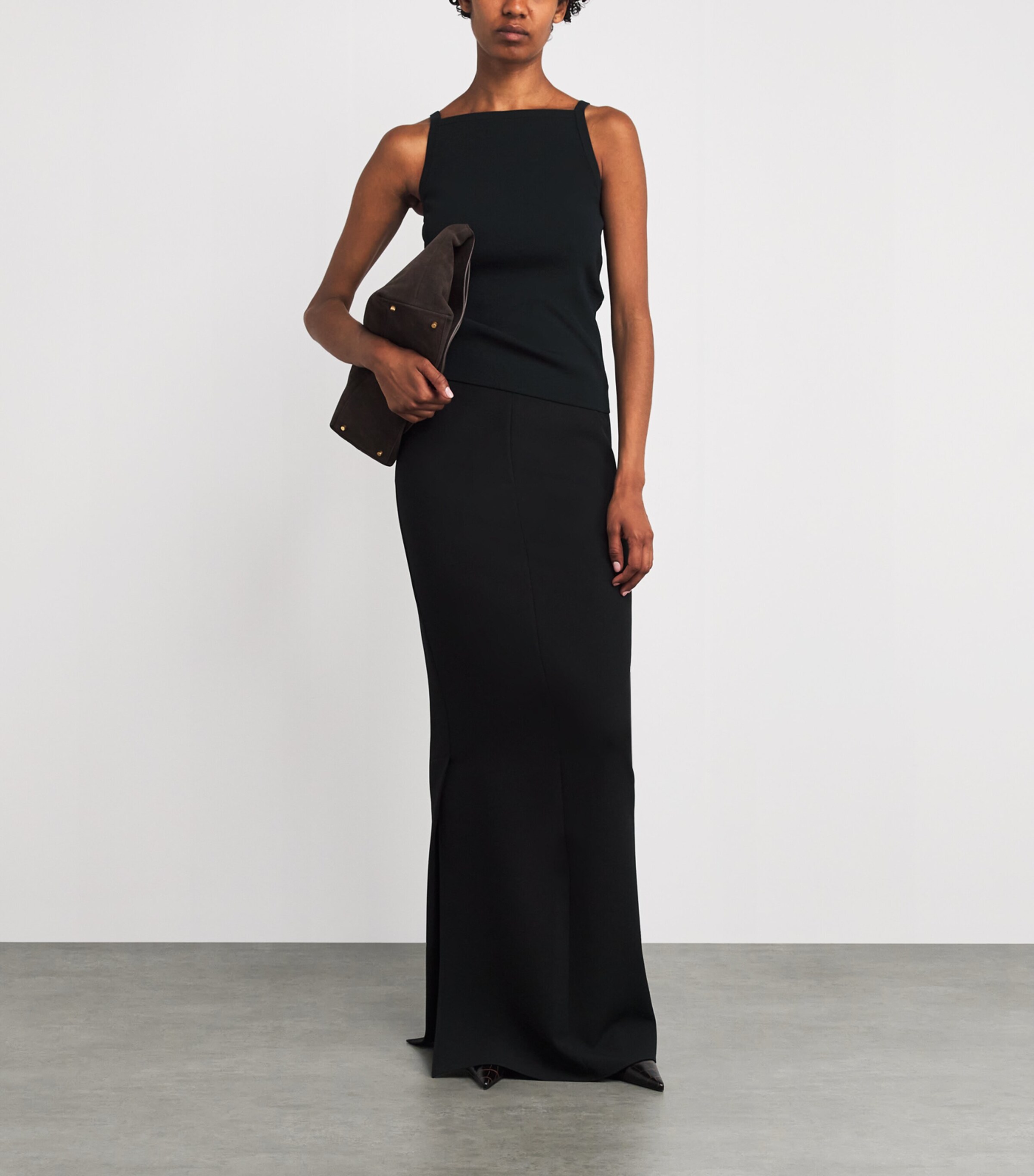 Joseph Womens Stretch-Knit Vest Top Black Image 2