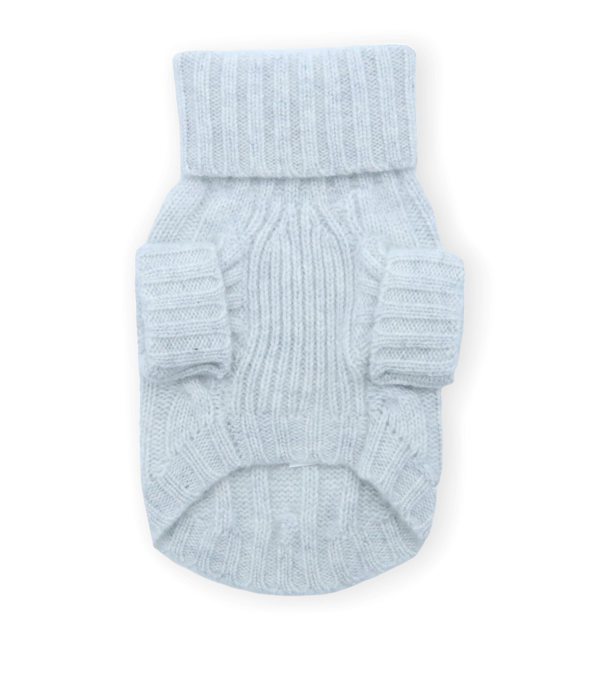 Cashmere Cable-Knit Dog Sweater (M) LIGHT GREY HEATHER Image 2