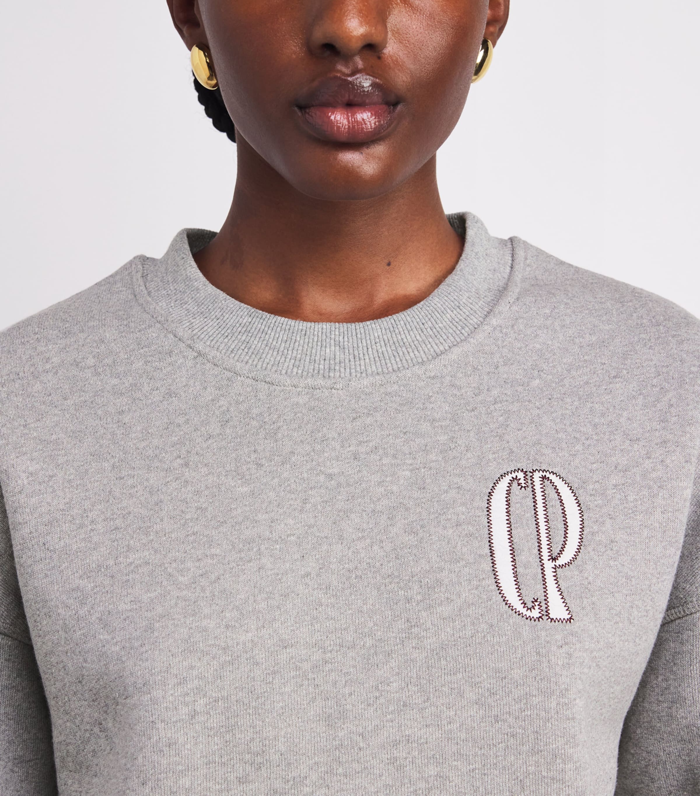 Cotton-Blend Logo Sweatshirt MOTTLED GREY Image 6