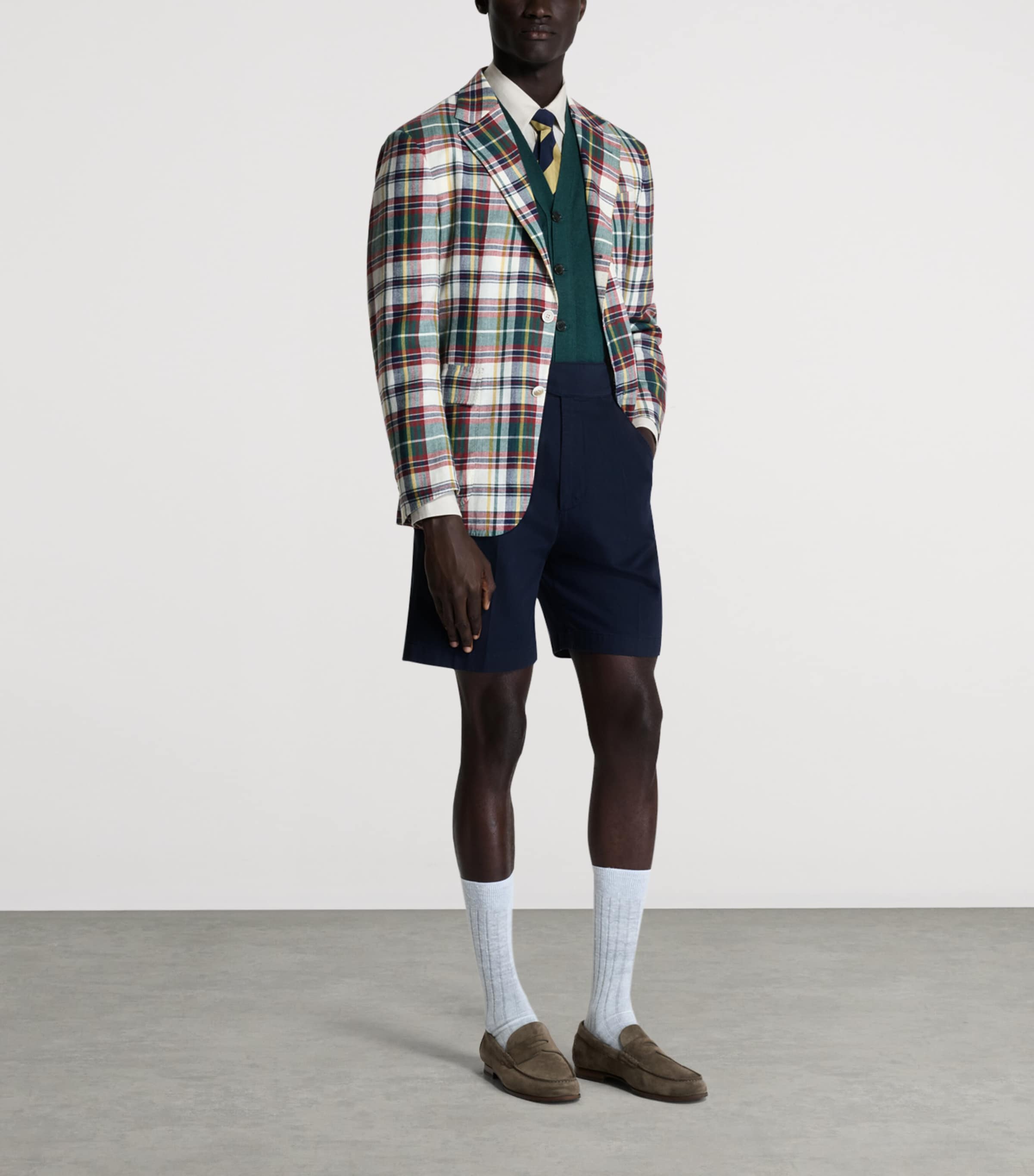 Dunhill Mens Madras Check Blazer Image 2