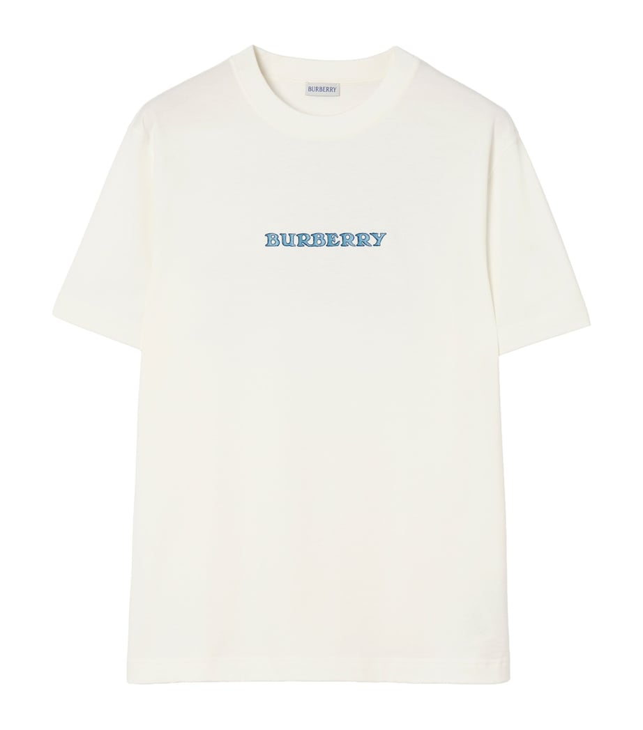 Burberry Mens Cotton EKD T-Shirt Chalk Image 1