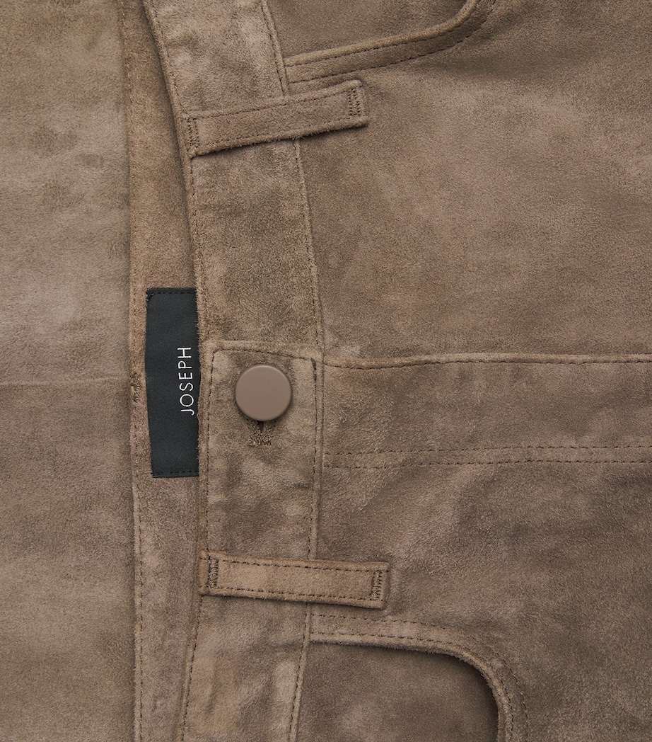 Suede Duke Flared Trousers MUSHROOM Image 5