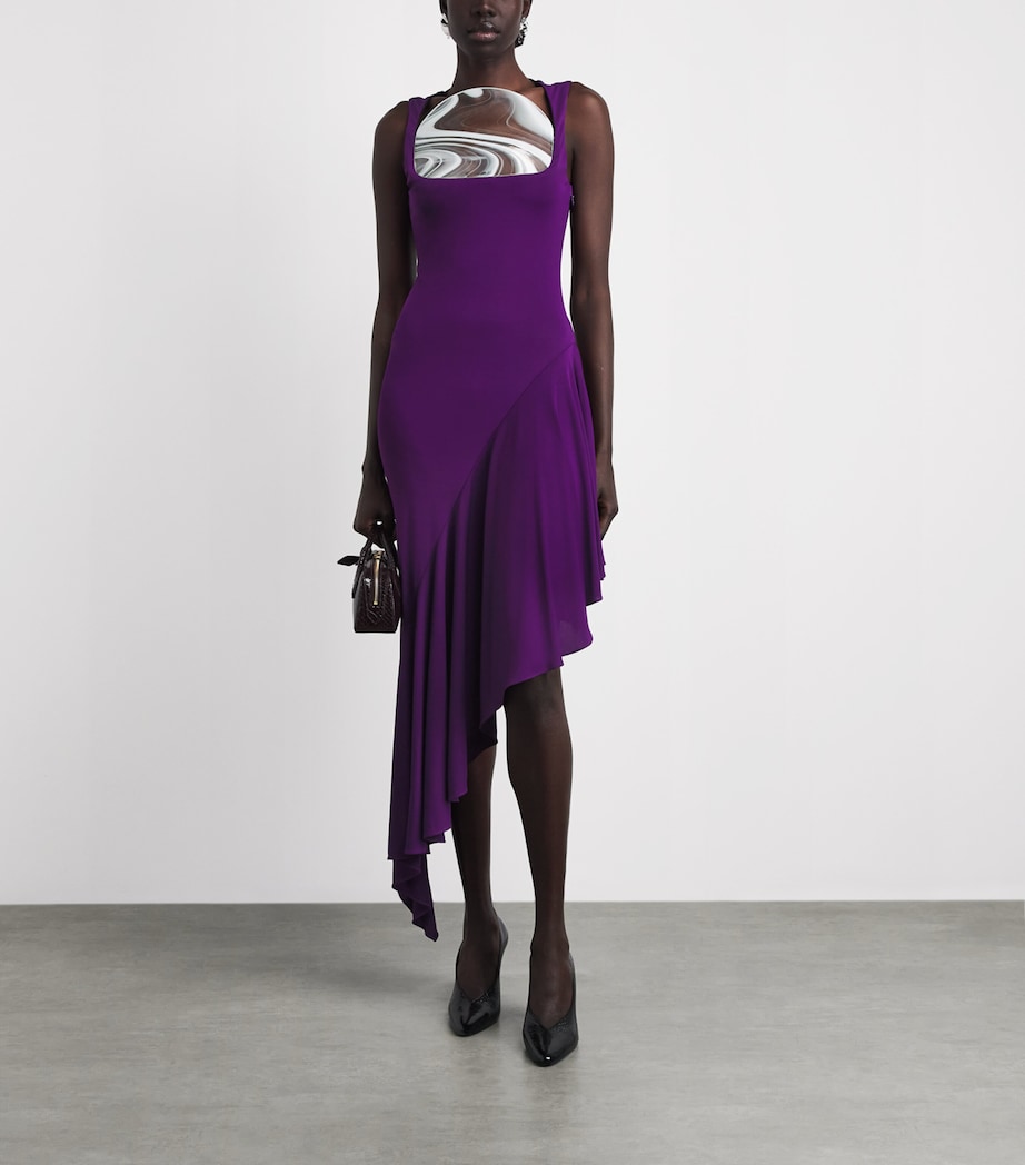Alaa Purple Jersey Asymmetric Mini Dress | Harrods US Alaa Purple Jersey Asymmetric Mini Dress | Harrods US