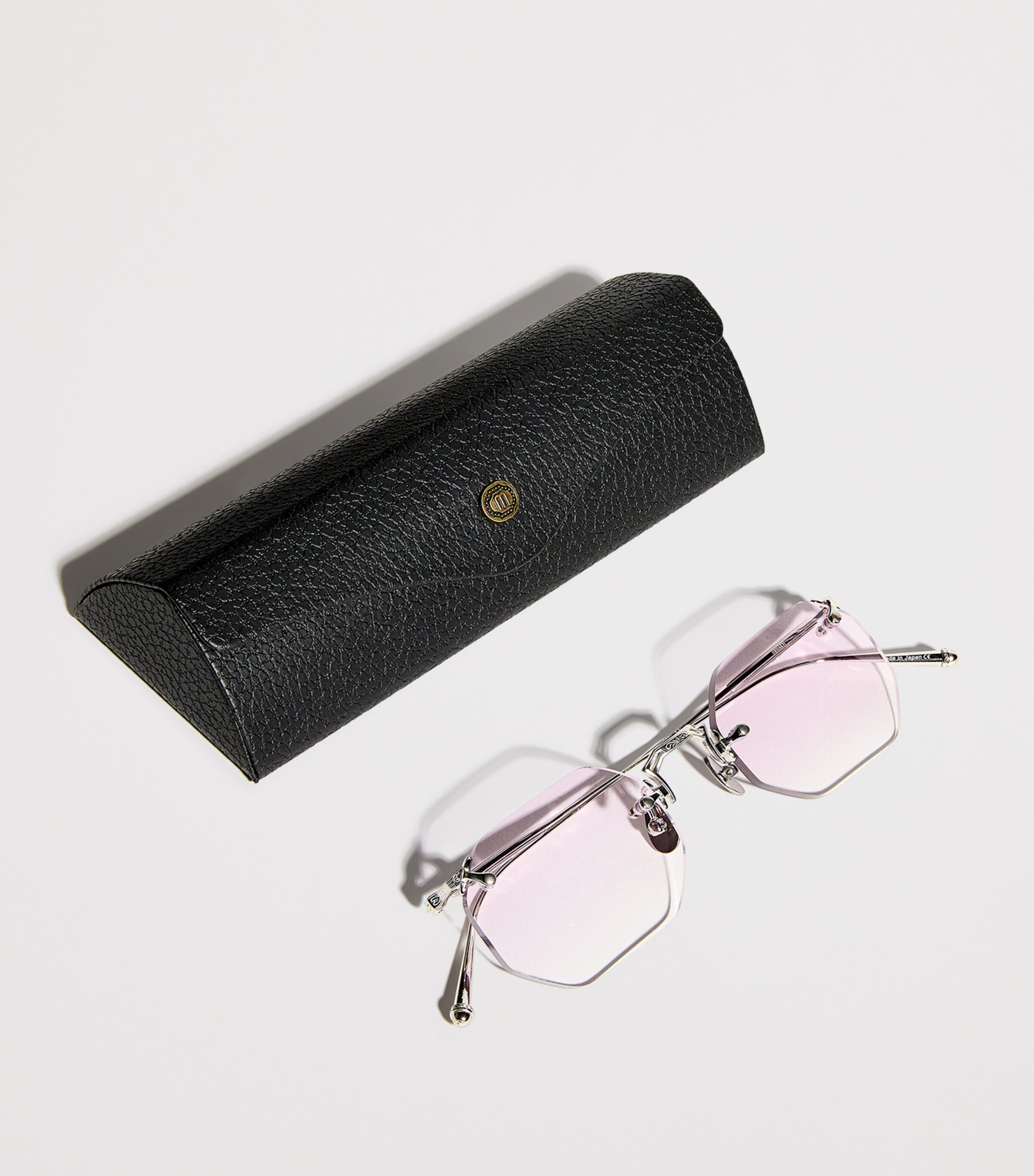 Octagonal Rimless Sunglasses M3104-B WHITE Image 4